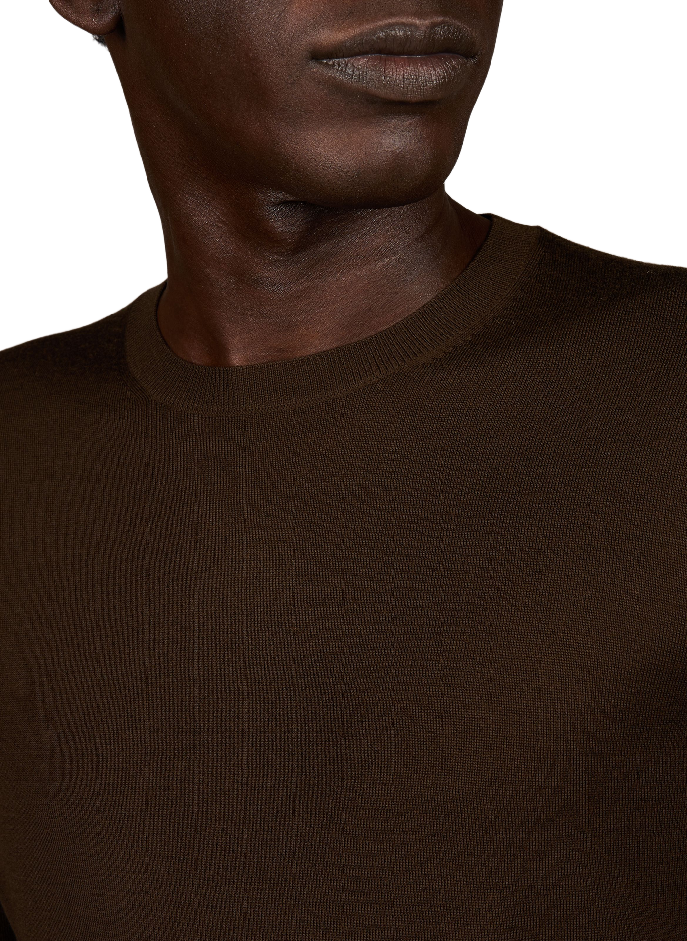 Round-neck straight fit wool sweater CLOSED Brown