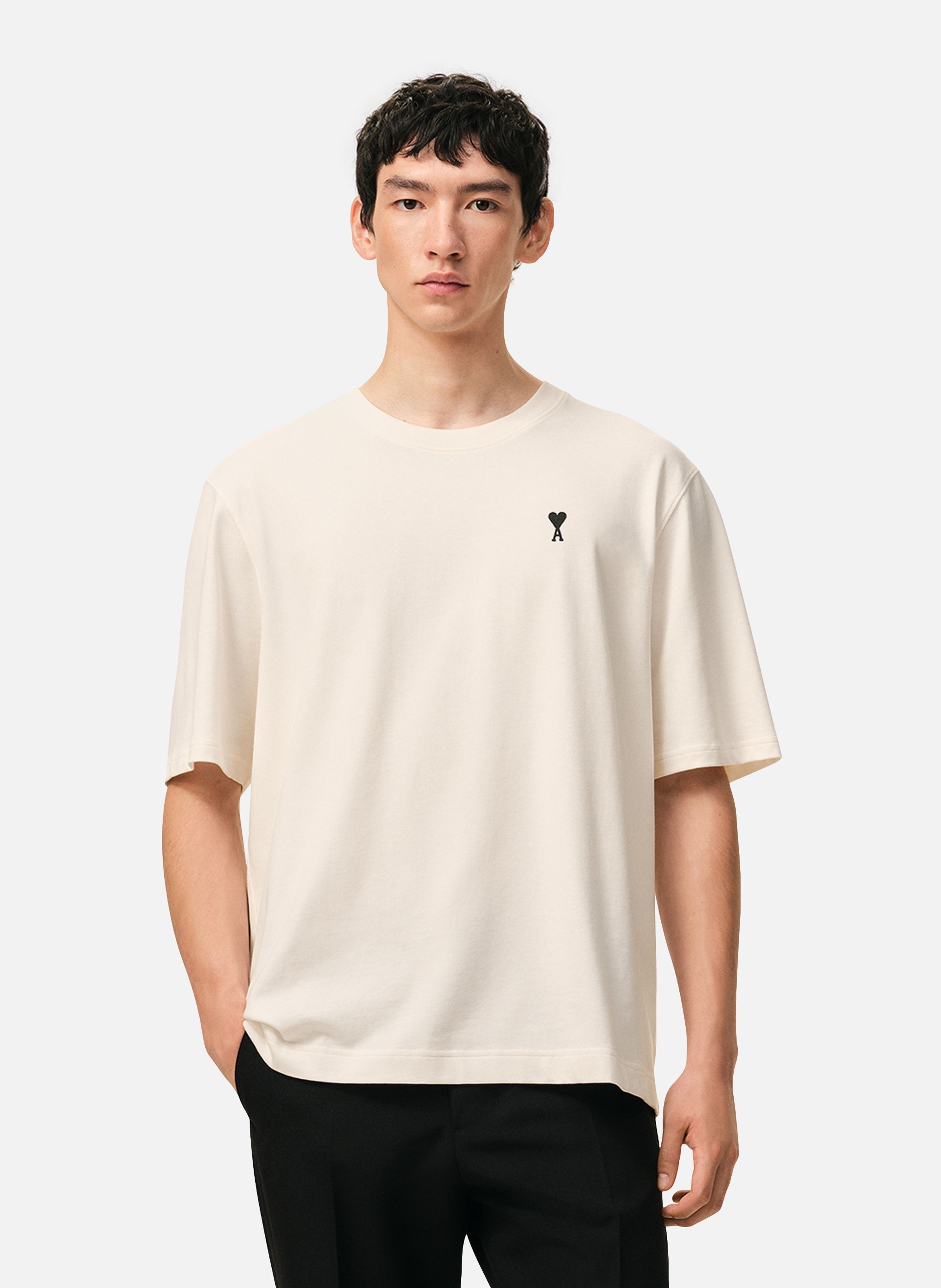 T-shirt imprimé place des victoires unisexe en coton AMI PARIS Blanc