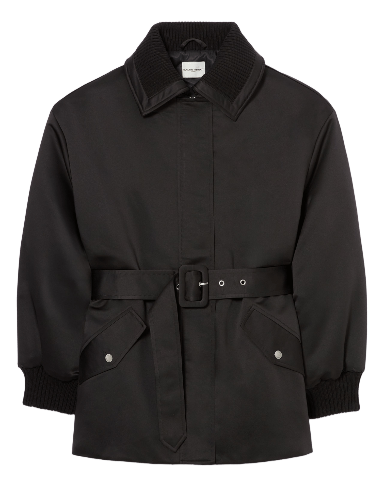 Claudie Pierlot  클래식 칼라 새틴 코트