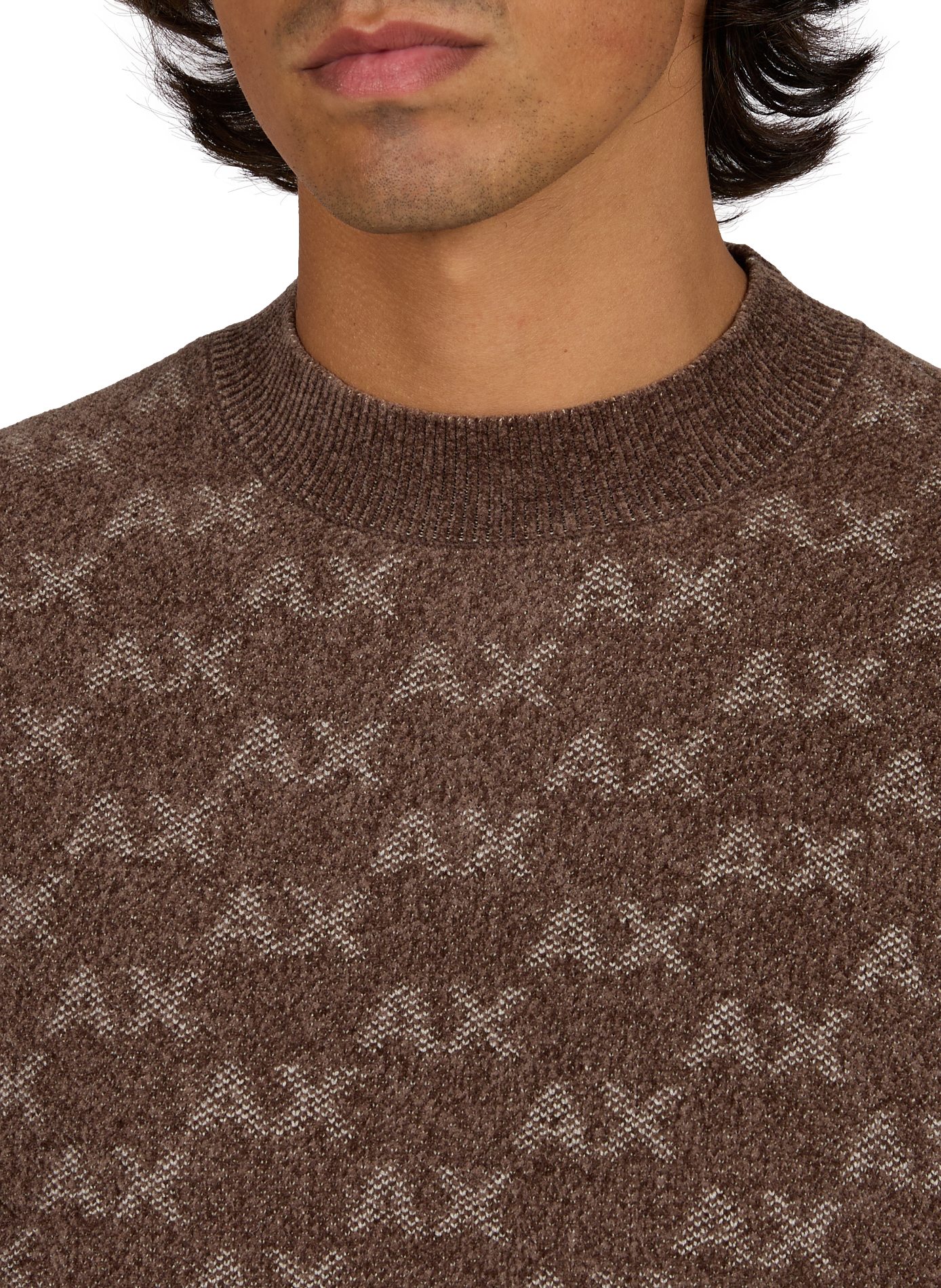 Rechte monogram trui met ronde hals ARMANI EXCHANGE Bruin