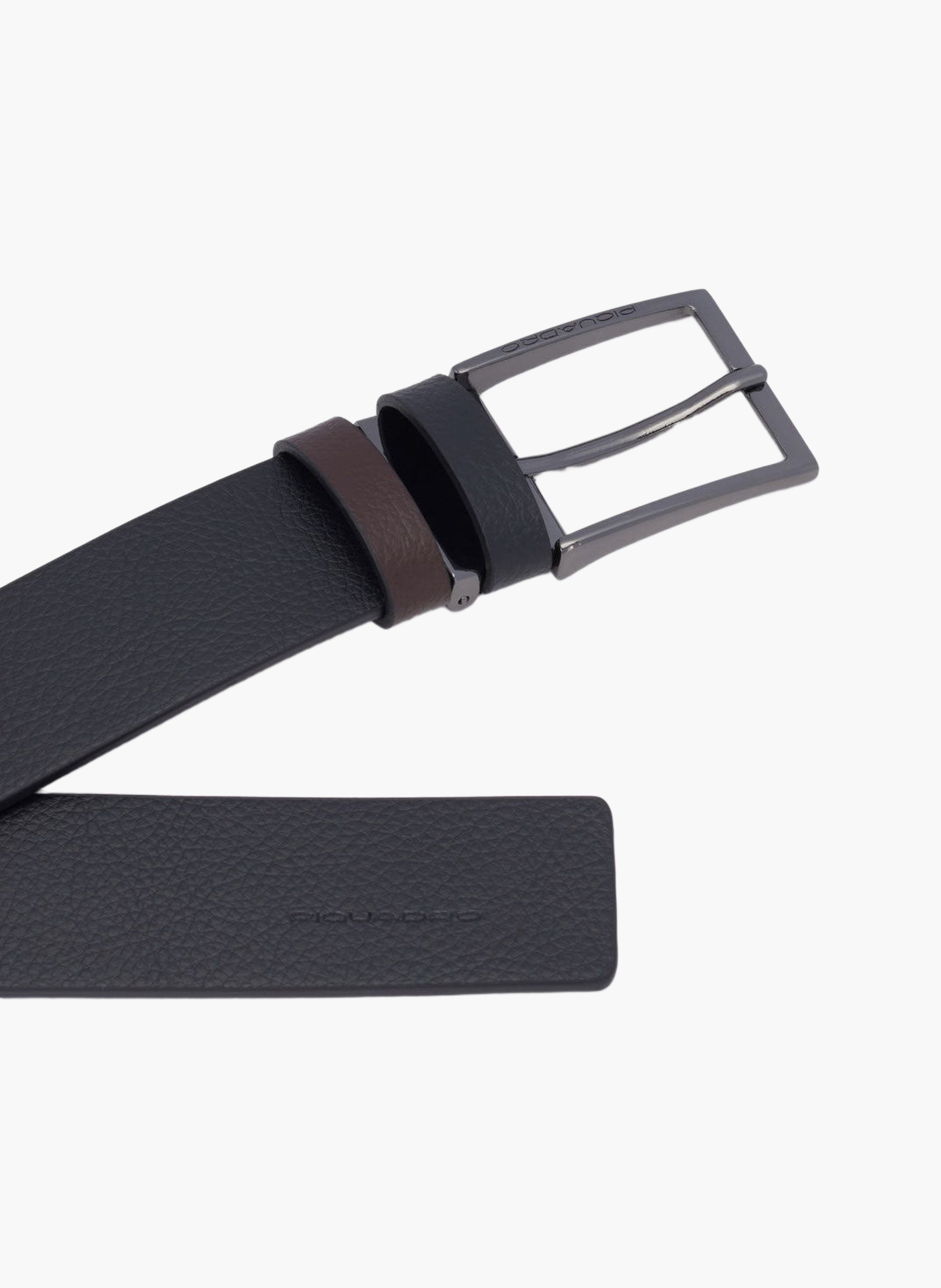 Men's cut-edge reversible leather belt PIQUADRO Black