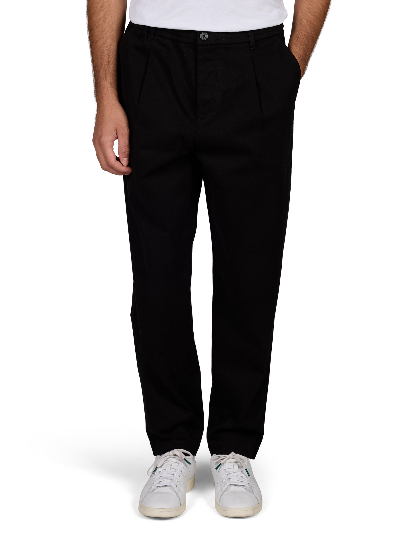 Pantalon droit en coton MAISON KITSUNÉ Noir