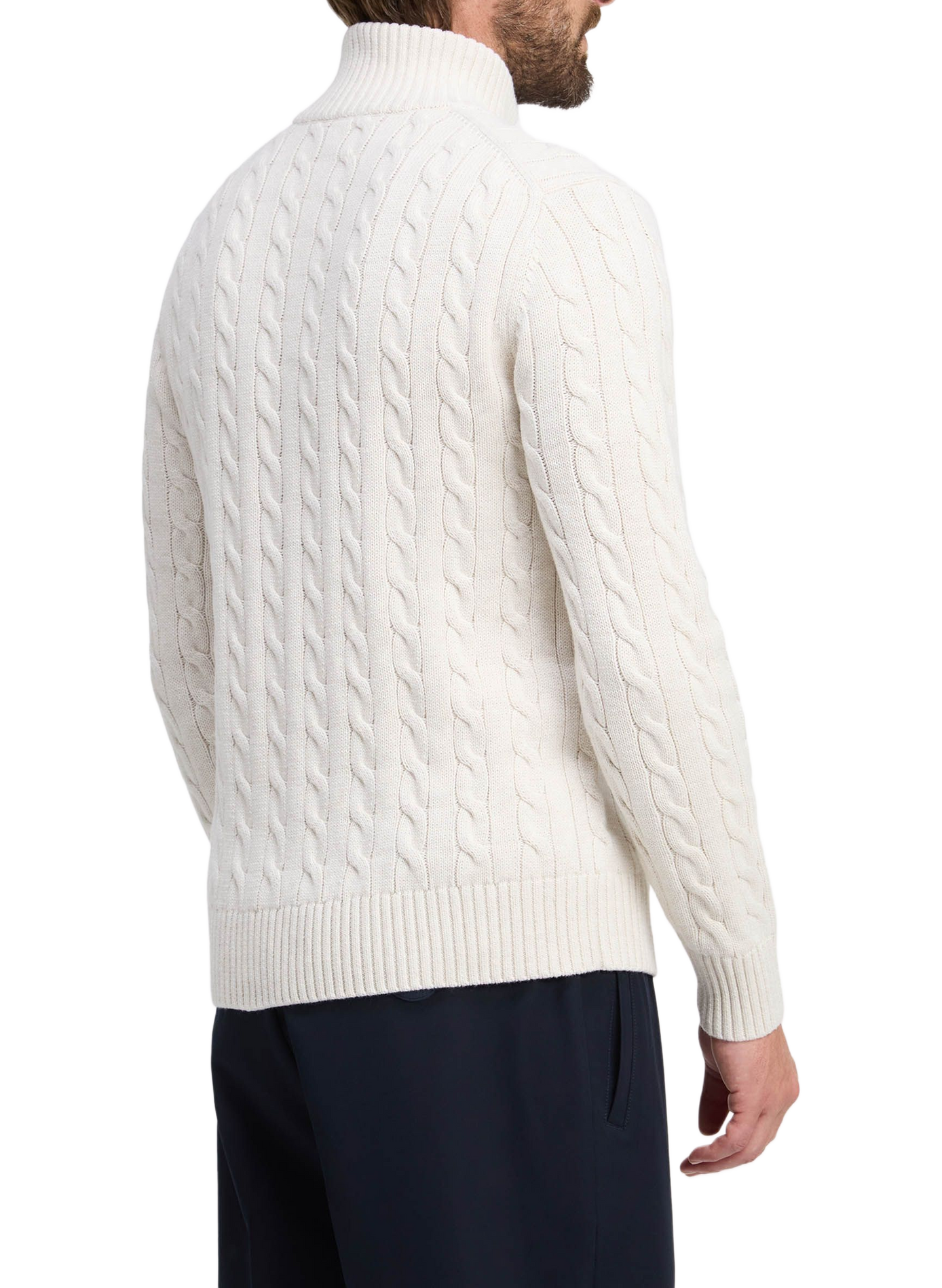 Pull col camionneur en coton | Beige EDEN PARK Heren