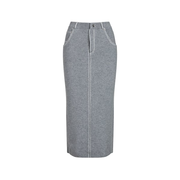 Jupe midi ajustée en laine Jupe midi ajustée en laine
