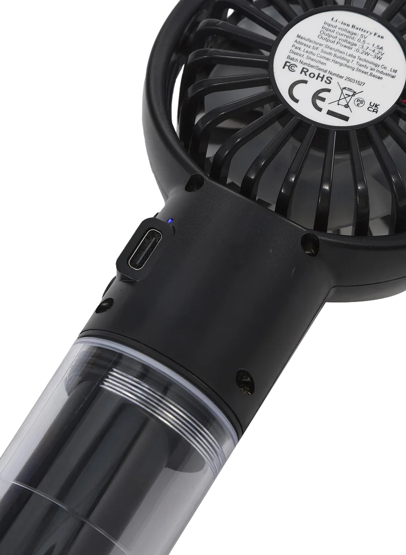 Tragbarer Mini-Ventilator HELAS CAPS Schwarz