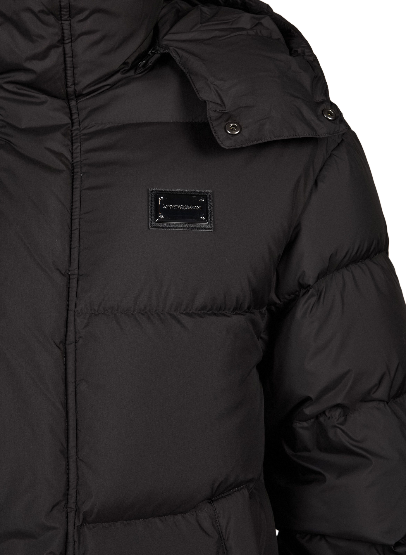 Hooded straight-fit padded jacket EMPORIO ARMANI Black