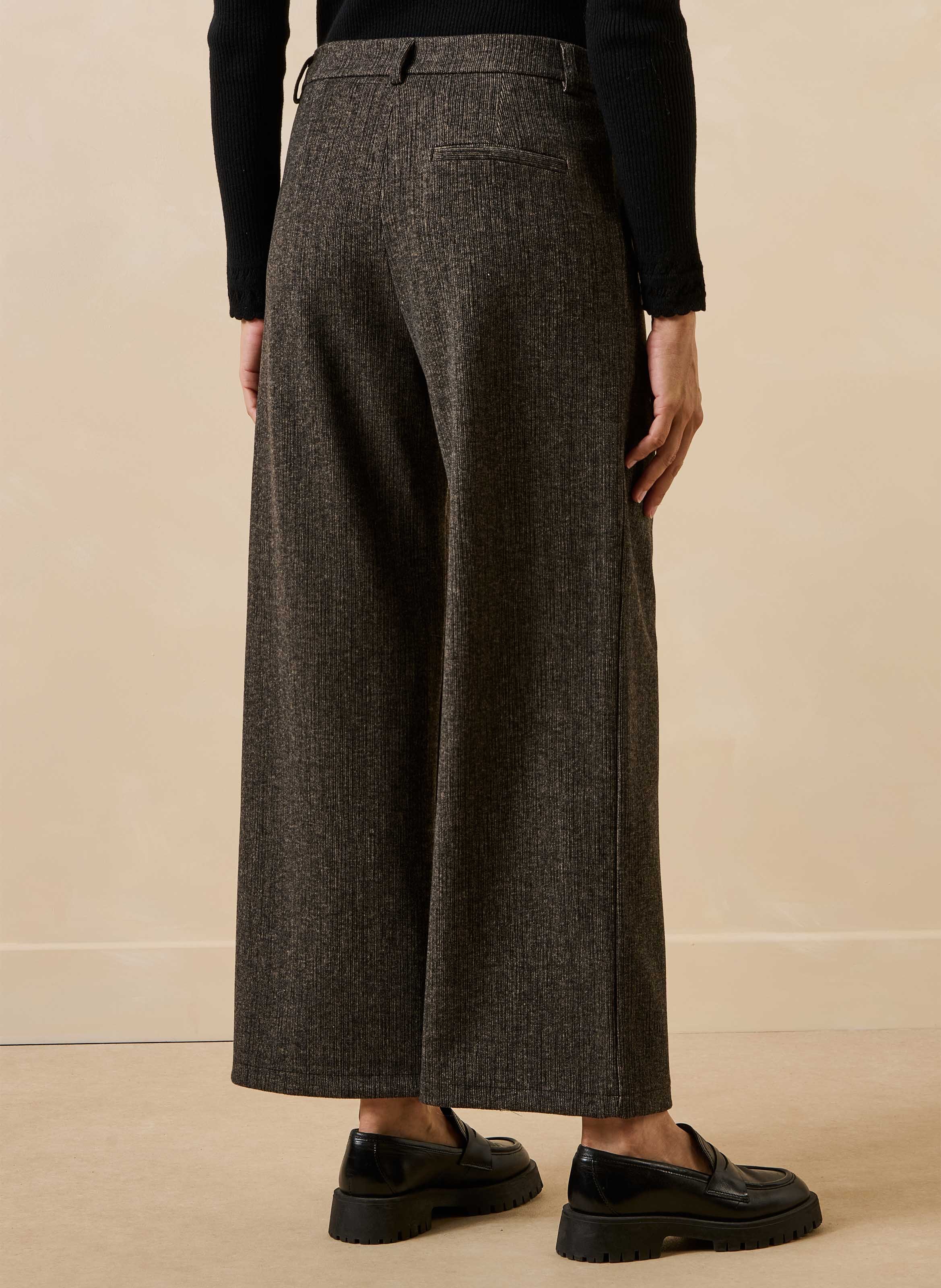 Rechte 7/8-broek met fluweeleffect LA FEE MARABOUTEE Bruin