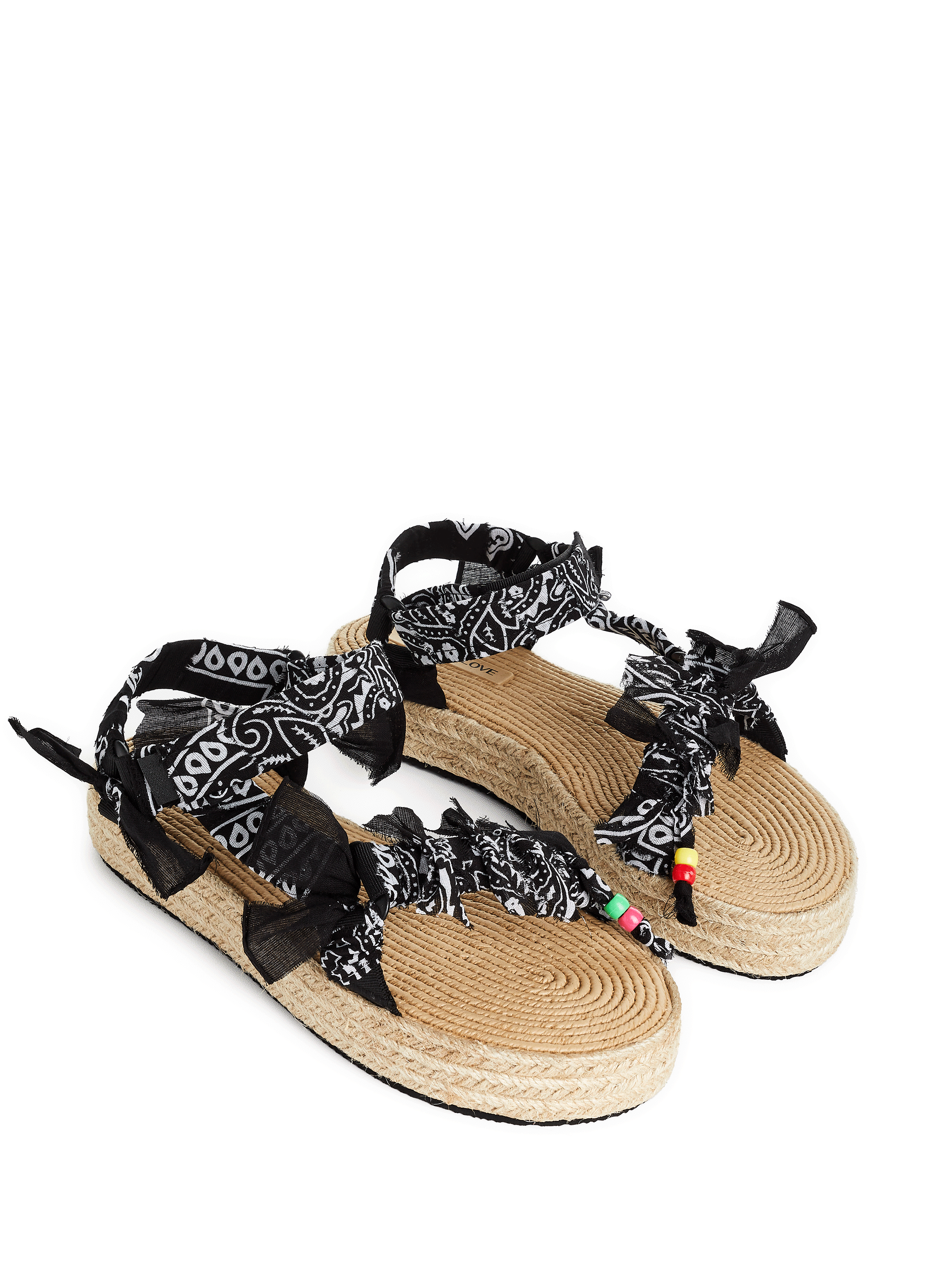 Sandales Bandana Trekky Raphia ARIZONA LOVE Noir