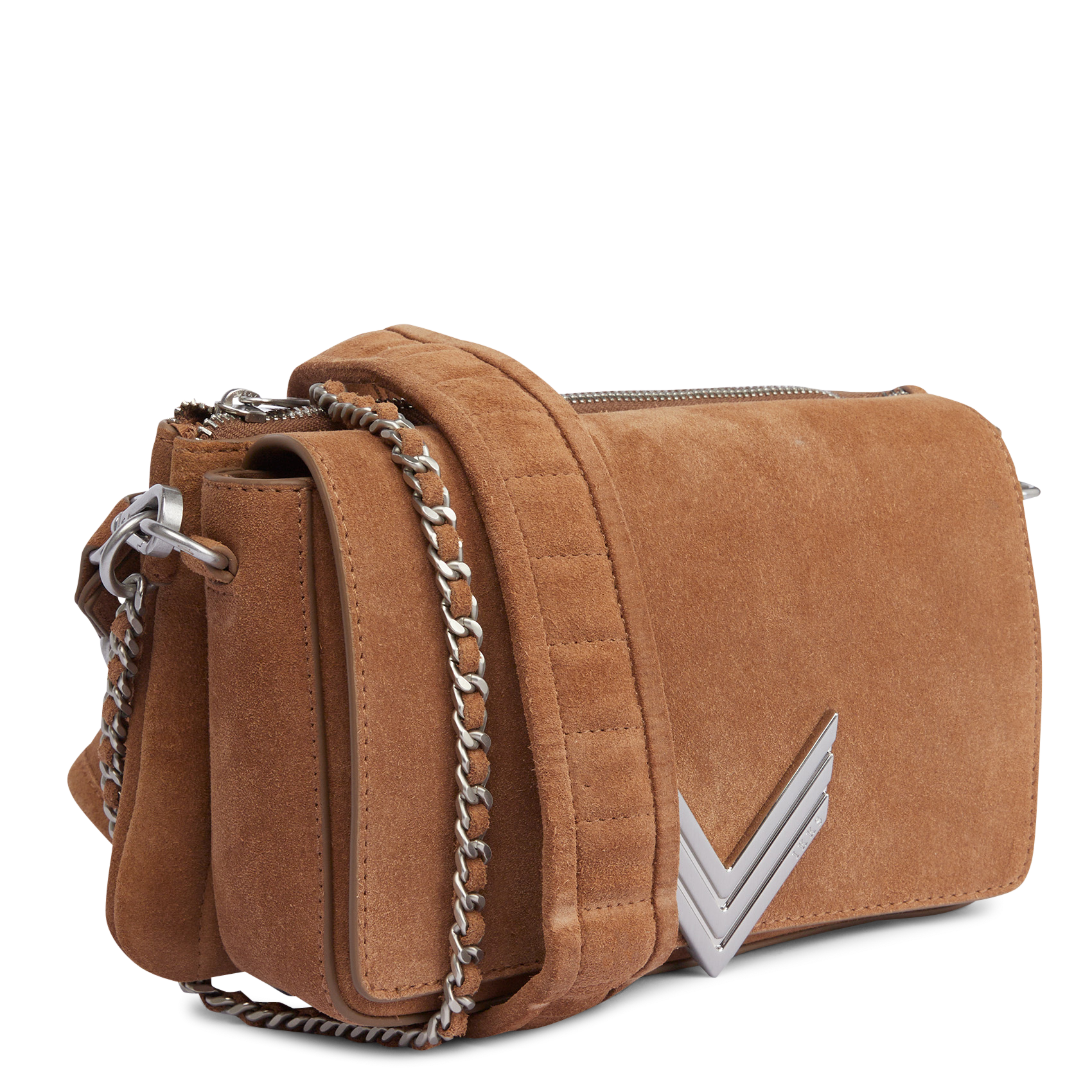 Sac bandoulière matelassé en cuir IKKS Marron