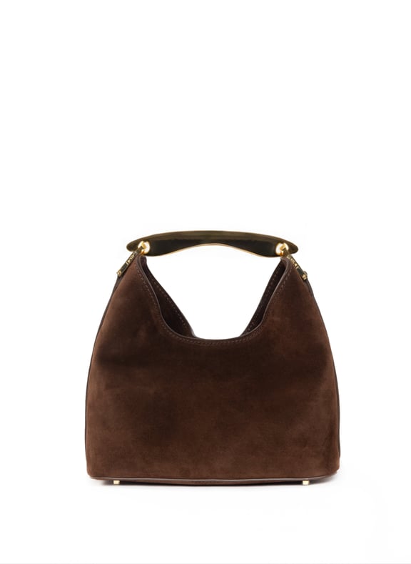 Sac à main boomerang petit en daim Marron by ELLEME ELLEME Sac à main boomerang petit en daim Marron