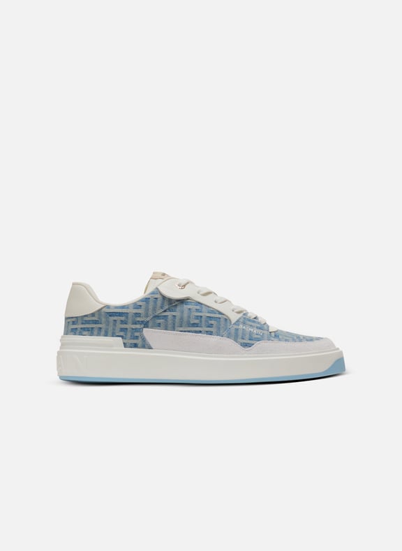 Baskets b-court flip en denim monogramme pb labyrinthe Bleu by BALMAIN BALMAIN Baskets b-court flip en denim monogramme pb labyrinthe Bleu