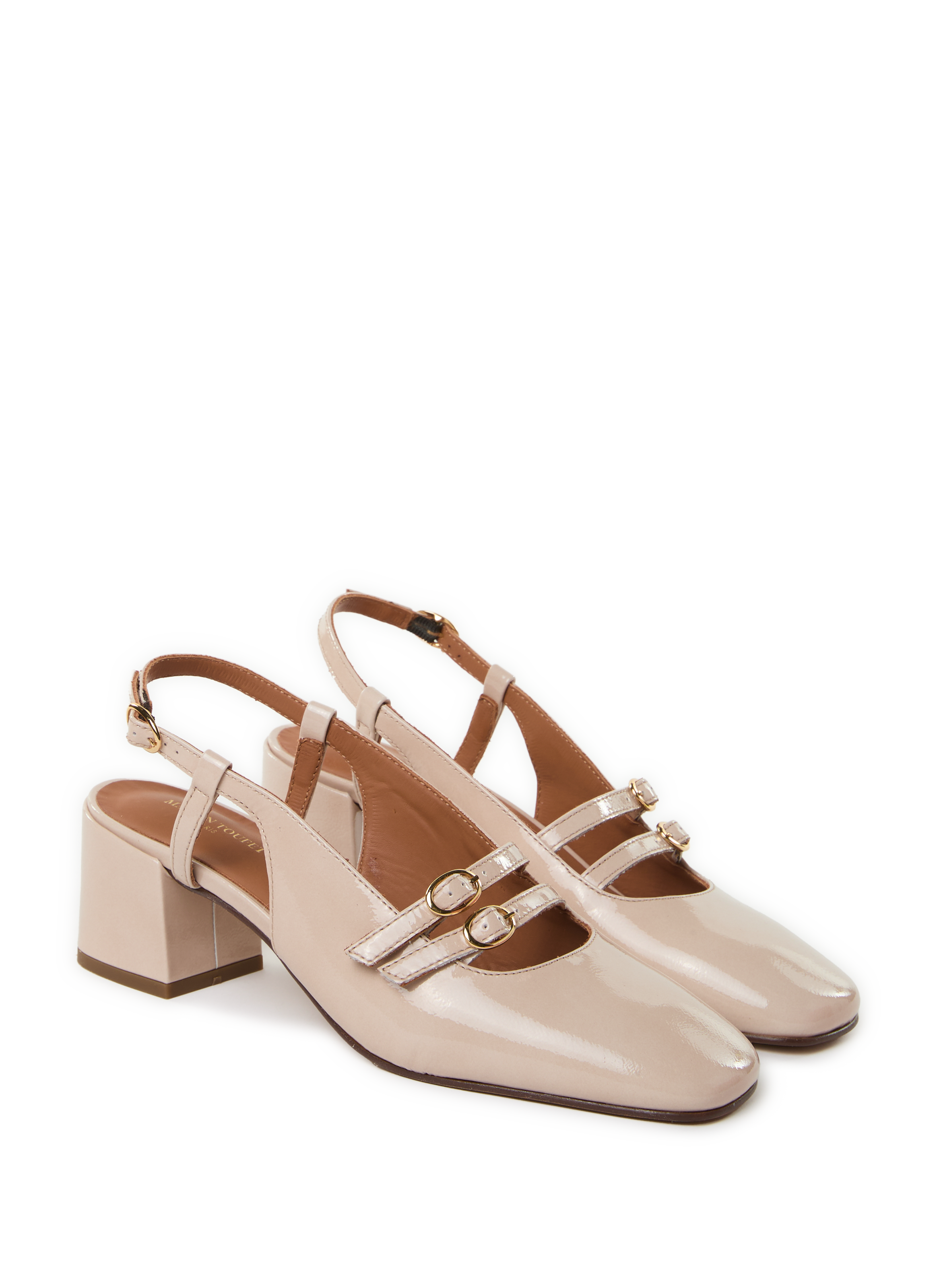 Babies en cuir verni MAISON TOUFET Beige