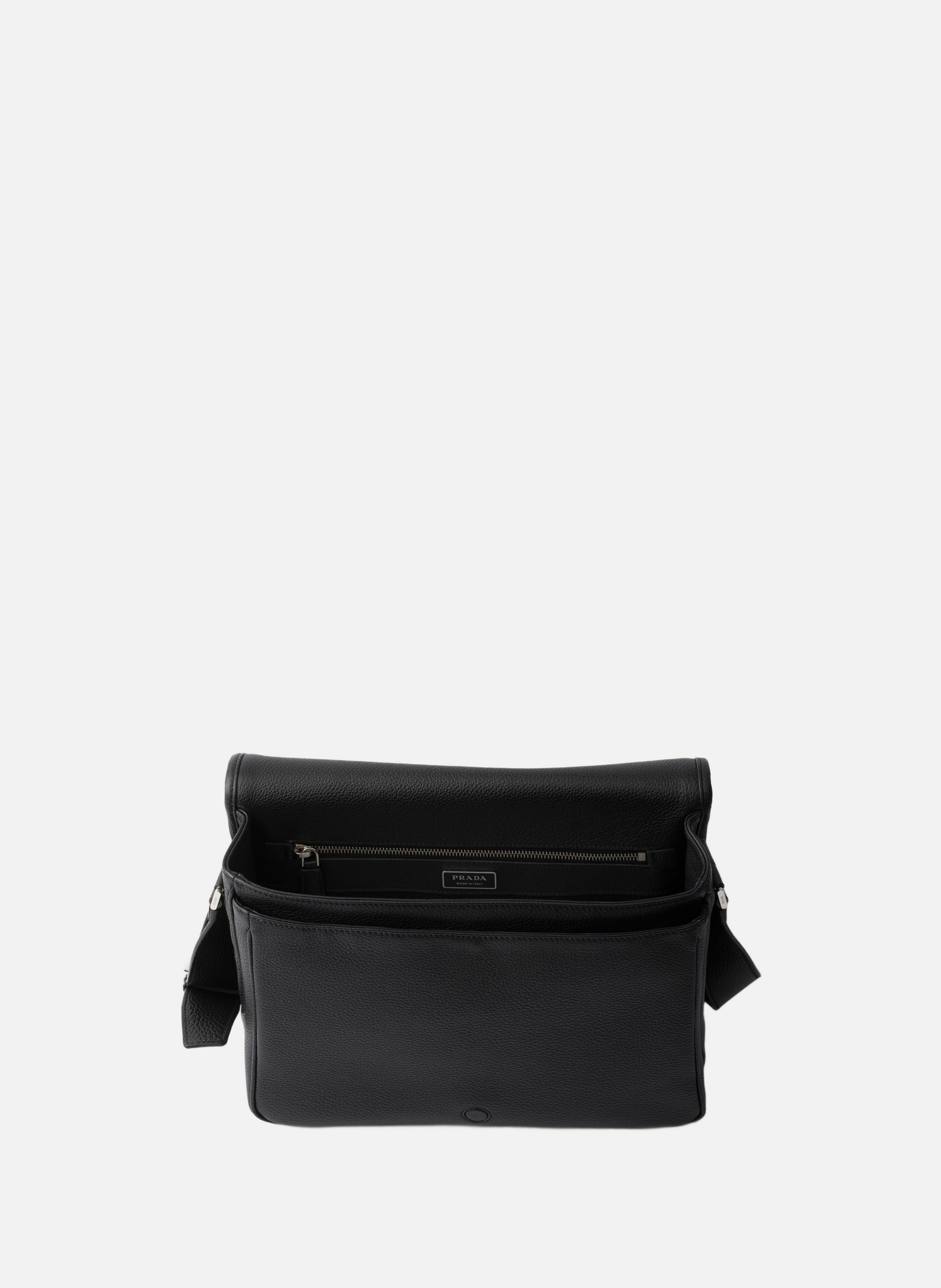 Sac à bandoulière en cuir PRADA Noir