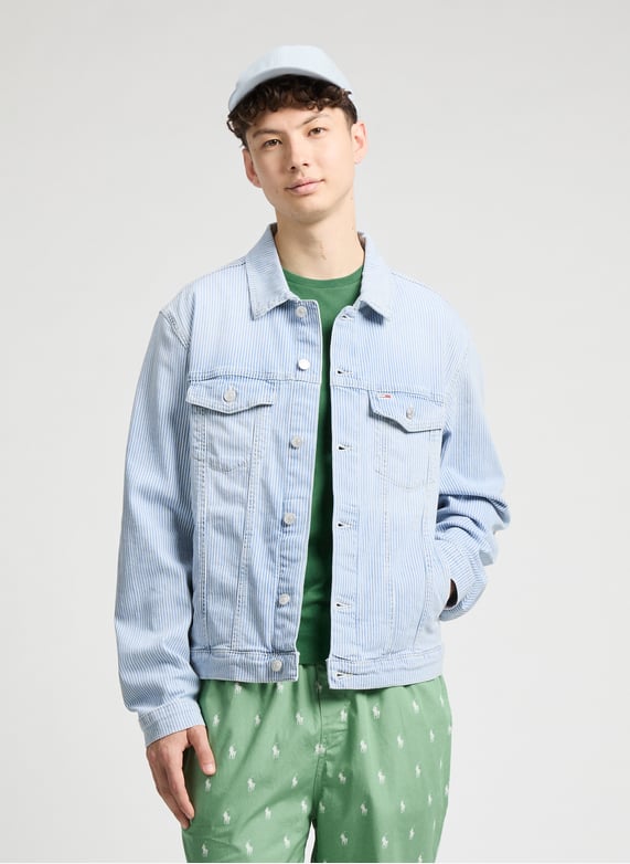 Veste en jean rayée  | Bleu by TOMMY HILFIGER Veste en jean rayée  Bleu