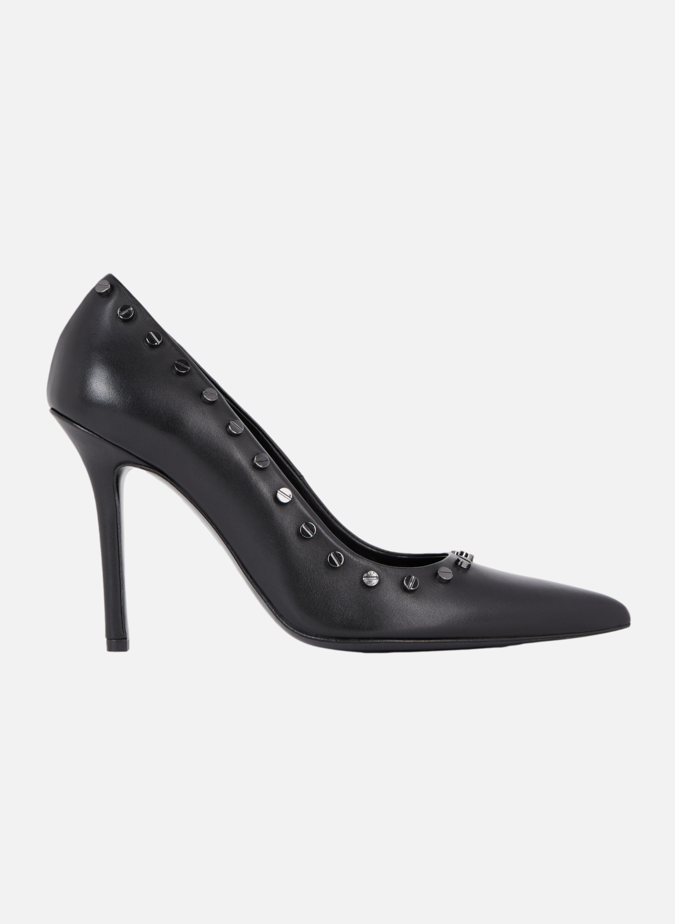 THE KOOPLES Escarpins à talons en cuir avec clous Noir