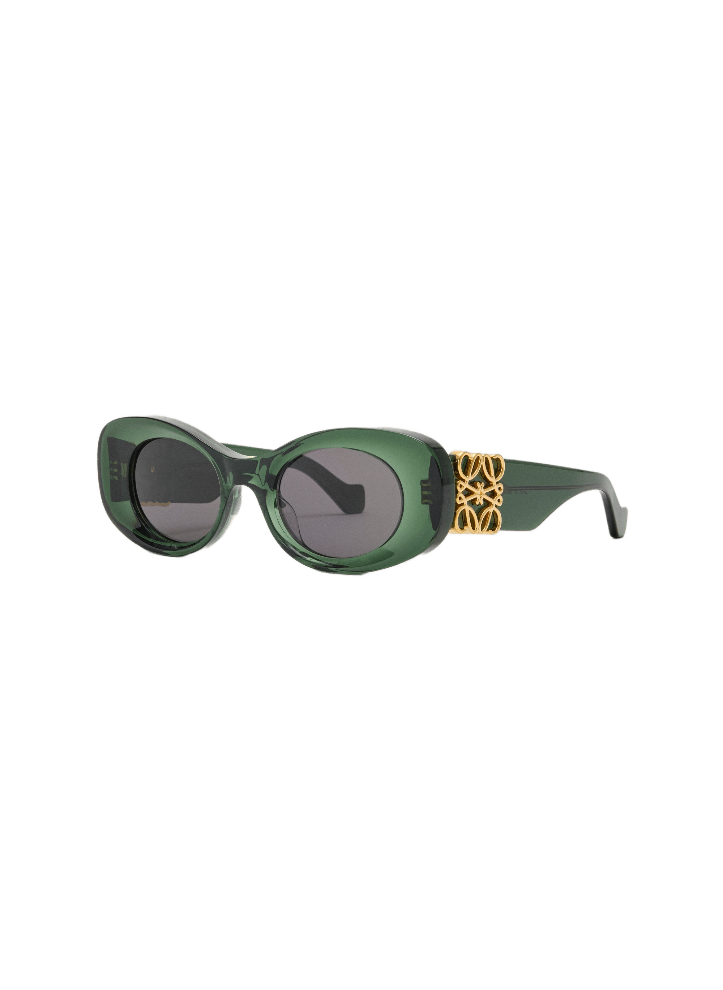 Beveled Oval Maxi Anagram Sunglasses LOEWE Green