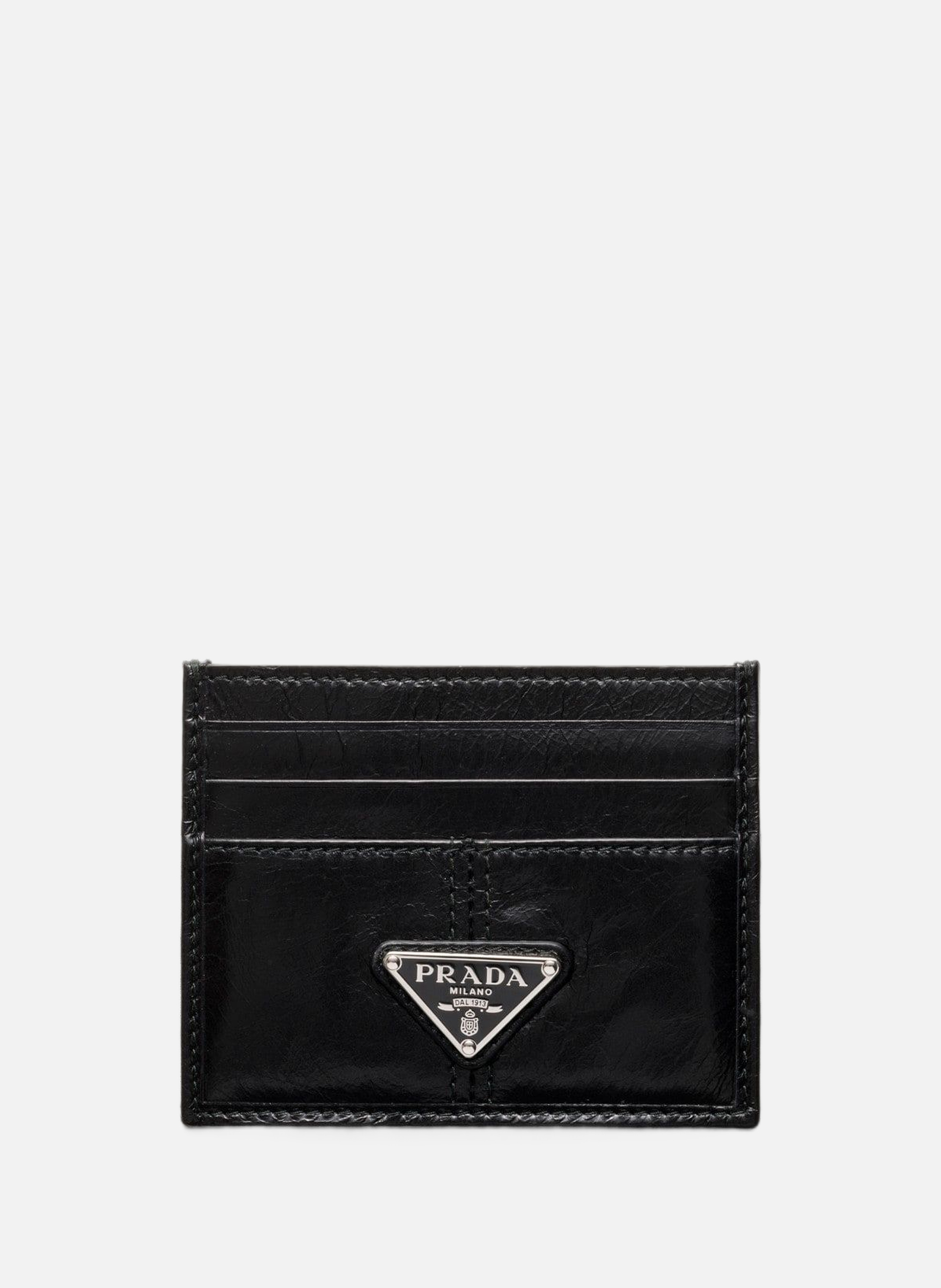 Porte-cartes en cuir PRADA Noir
