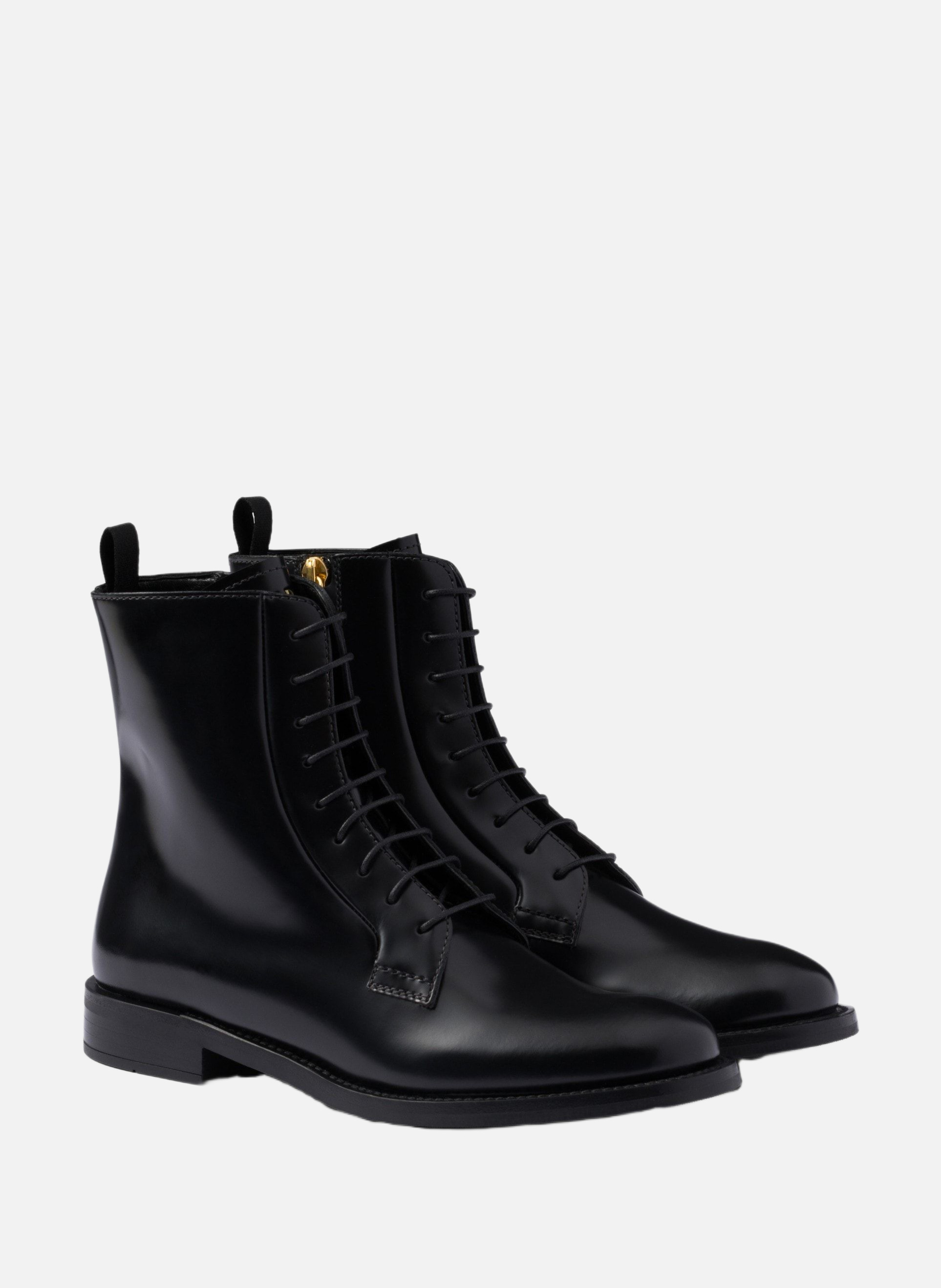 Bottines en cuir brossé PRADA Noir