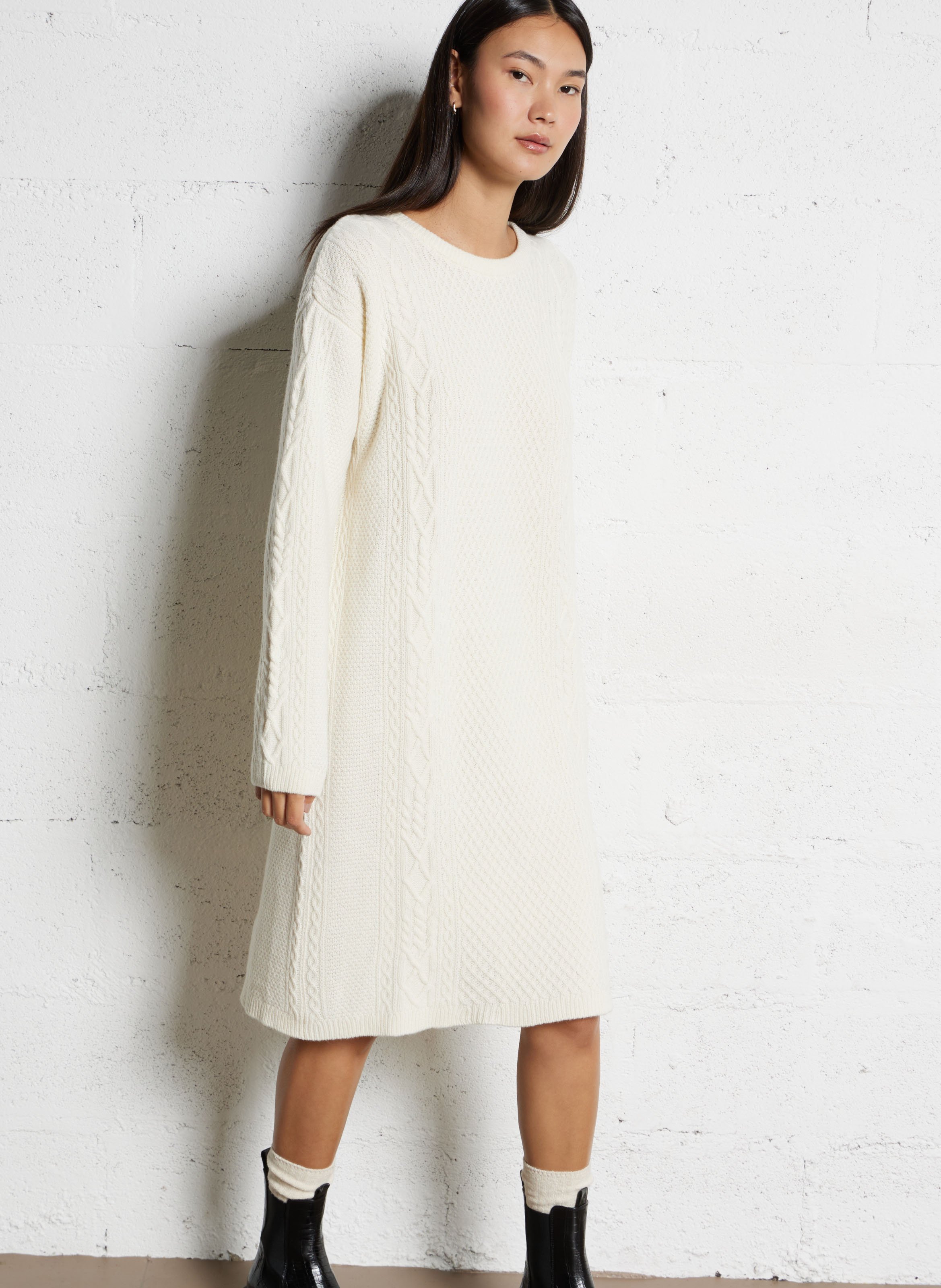 Robe pull en laine mélangée ARMOR-LUX Beige