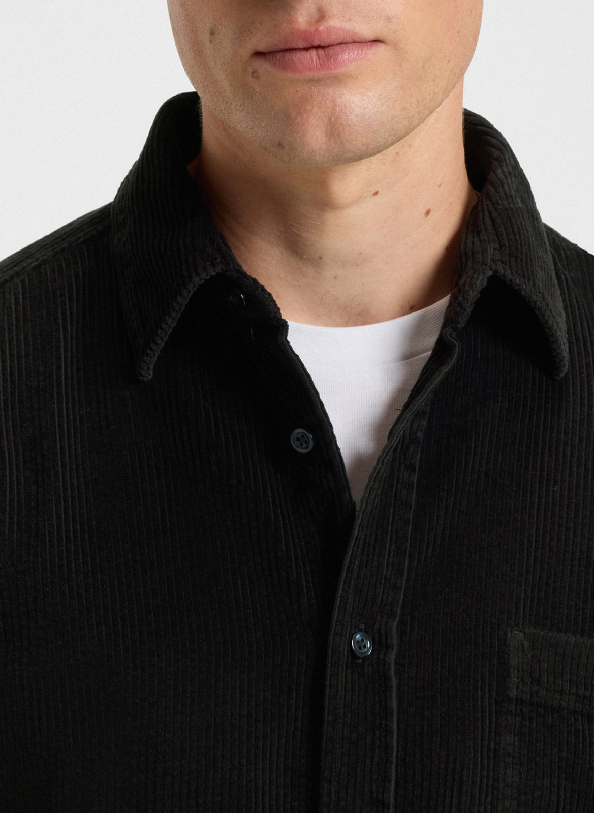 Chemise col classique en coton BOSS Noir