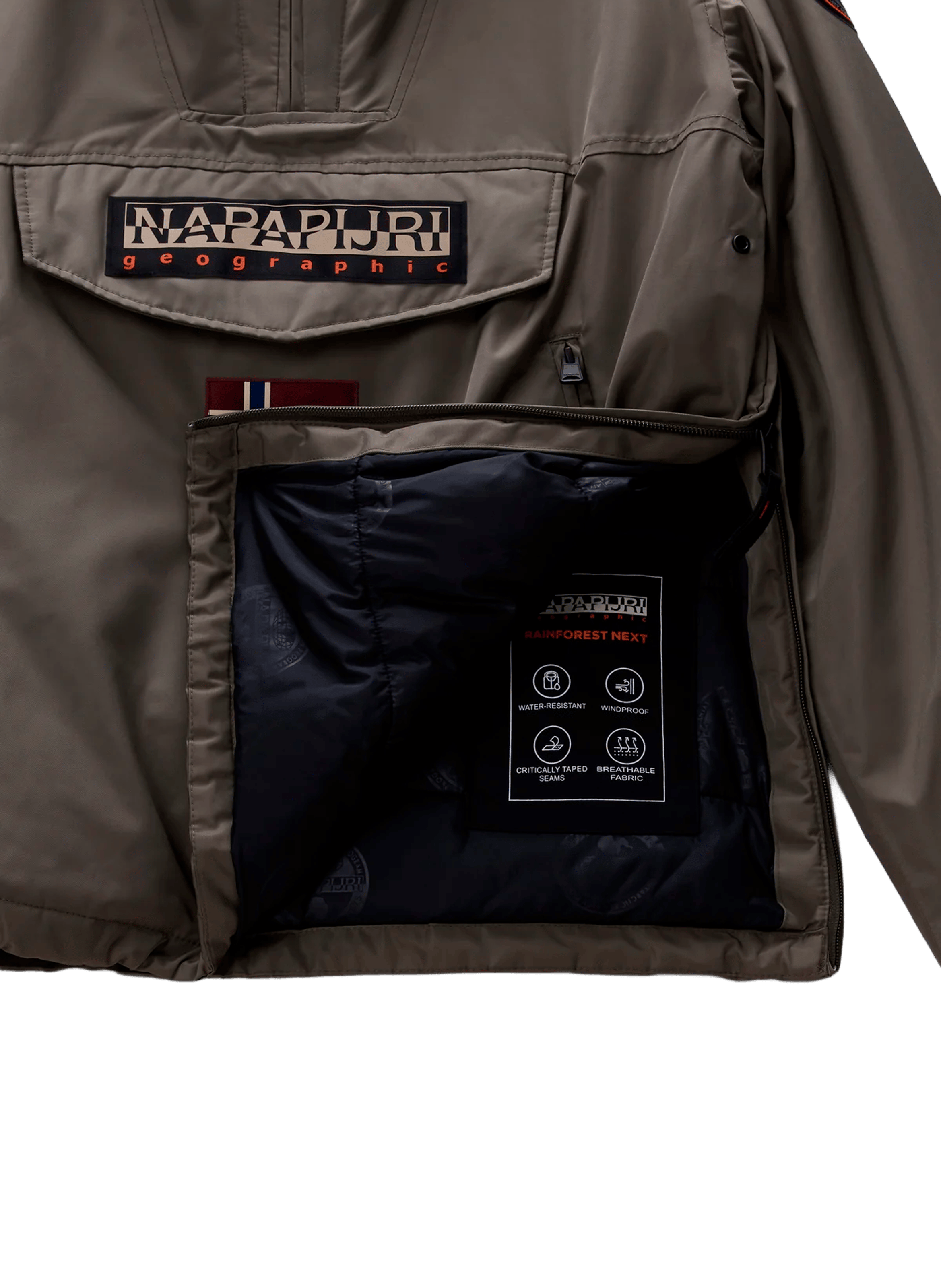 Hooded waterproof jacket NAPAPIJRI Green