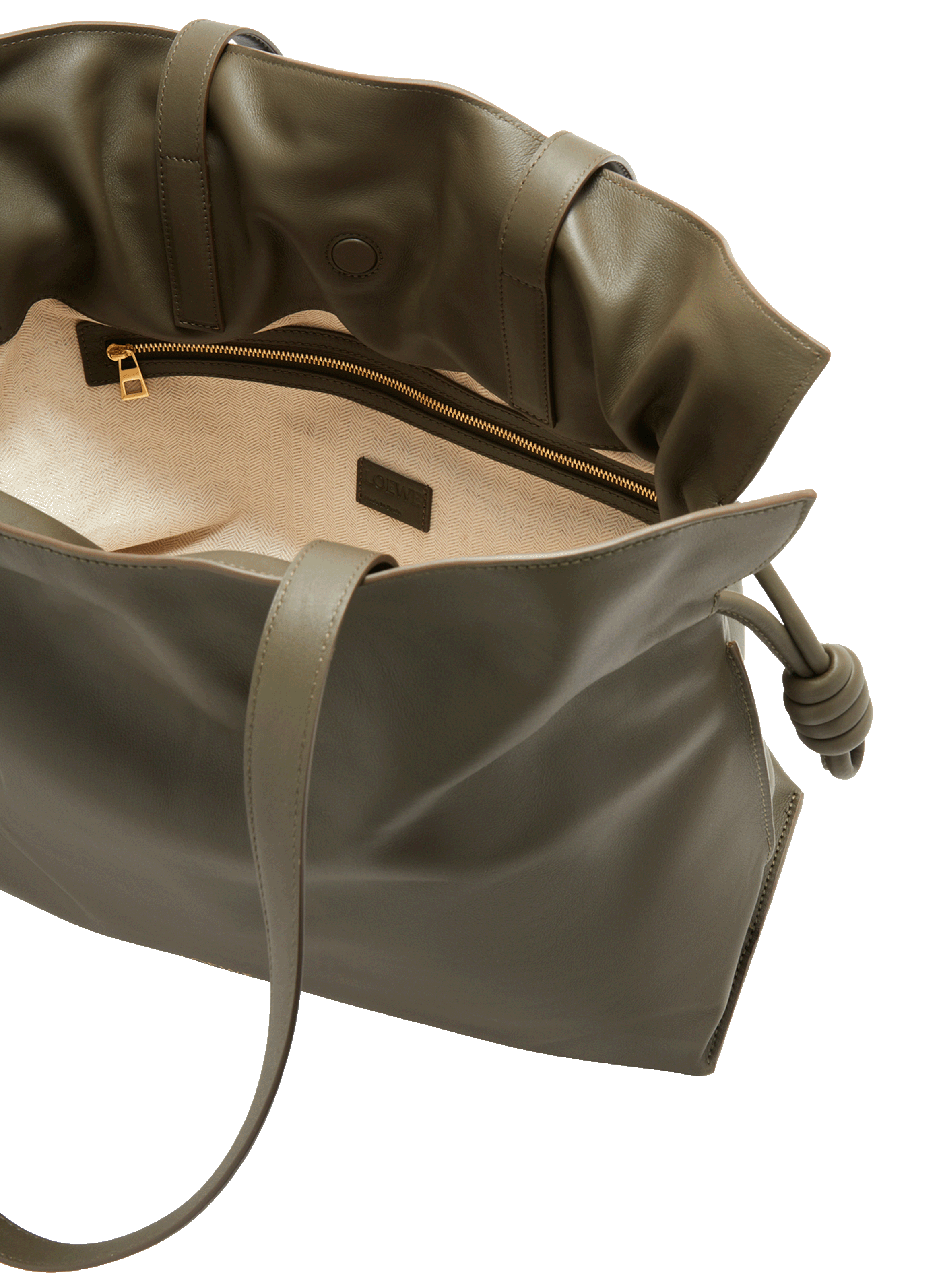 Flamenco clutch Large model in nappa calf leather LOEWE Khaki