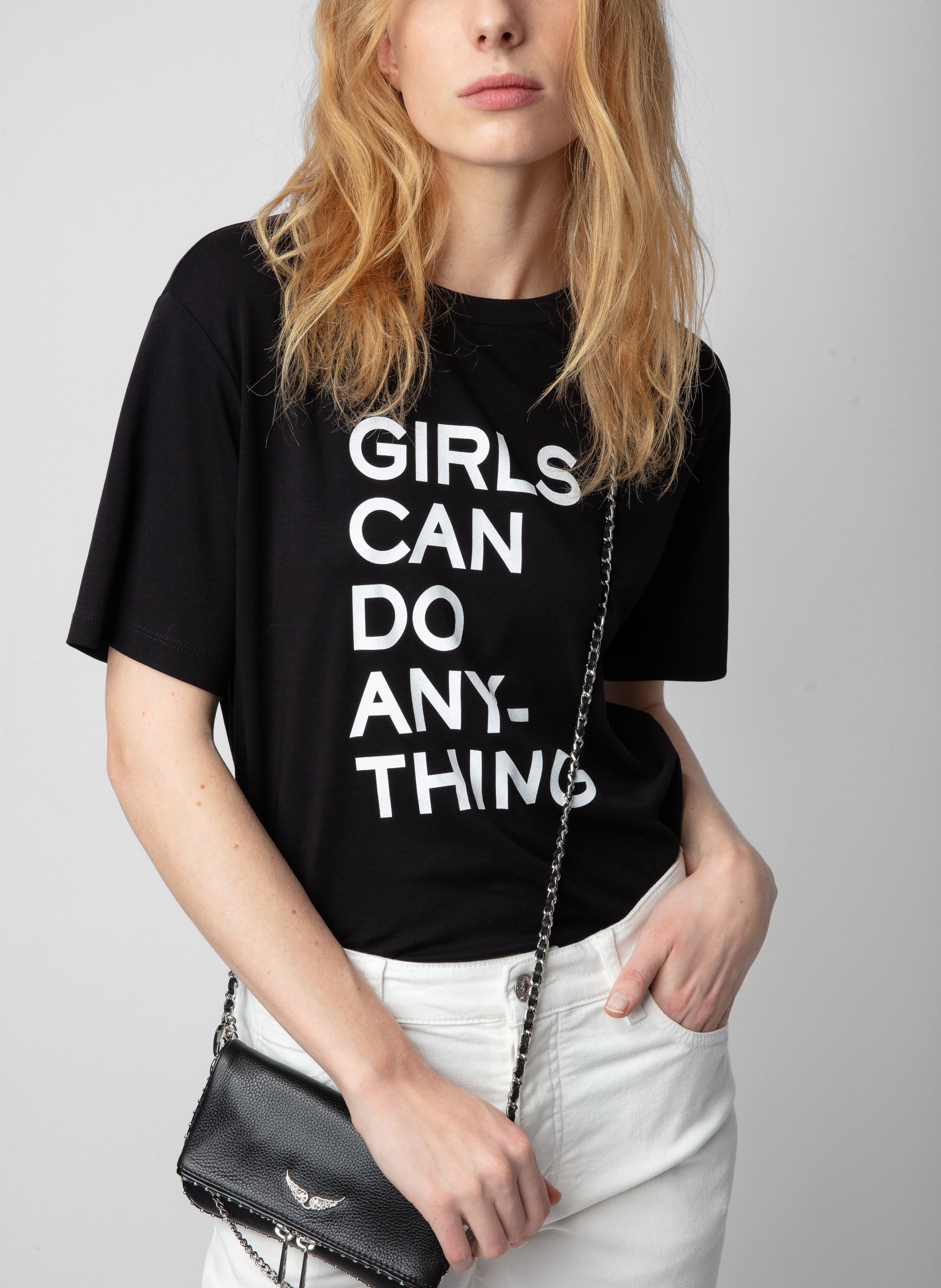 Sac bandoulière en cuir rock nano ZADIG&VOLTAIRE Noir