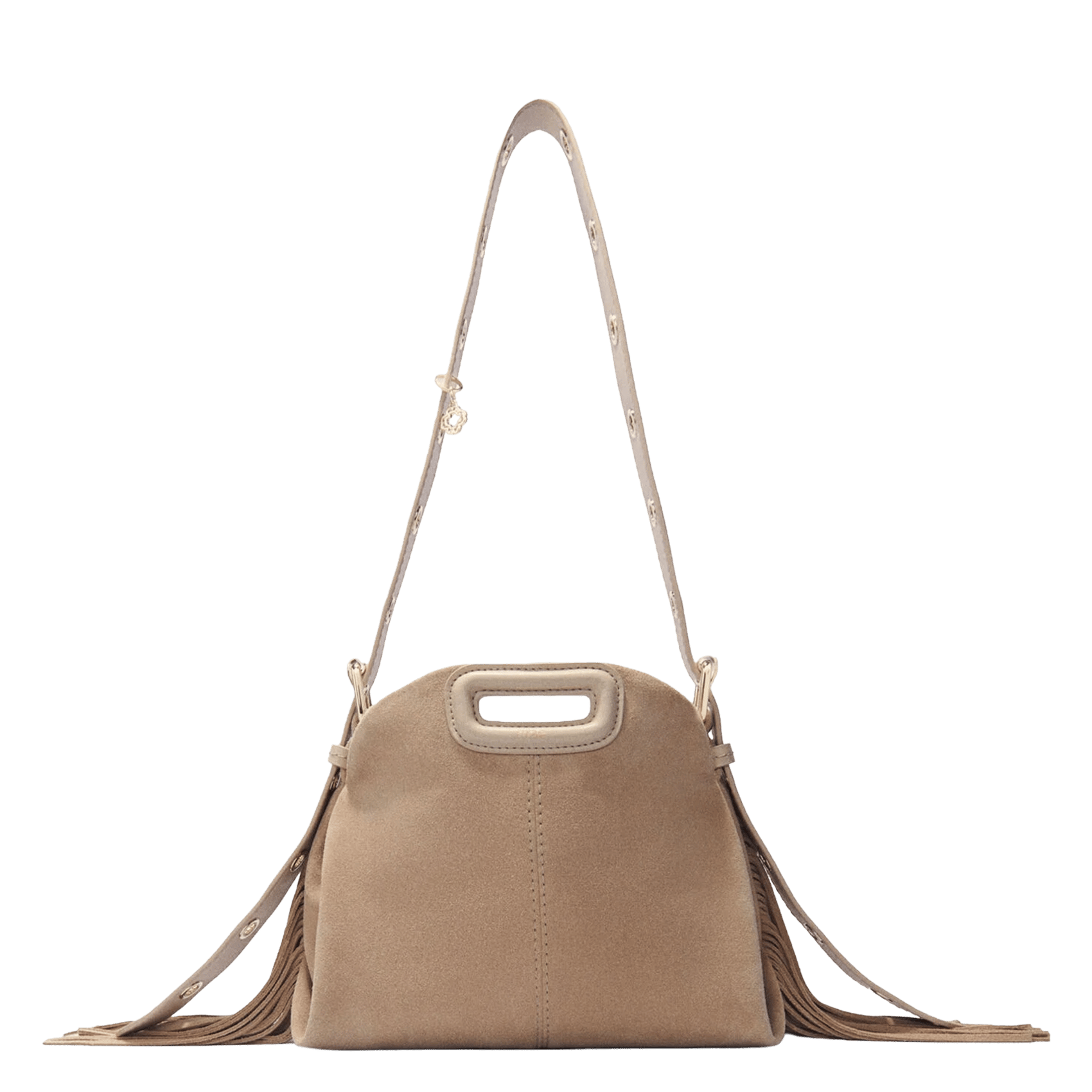 Sac bandoulière en cuir miss m mini MAJE Marron