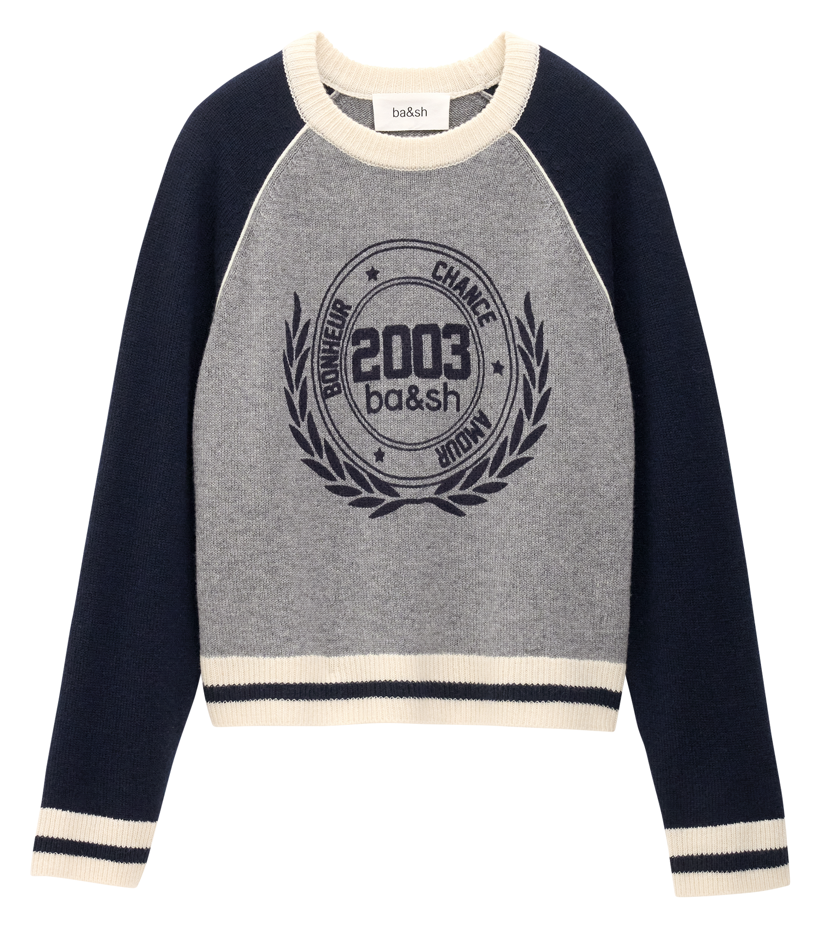 Pull droit col rond en cachemire collette BA&SH Bleu