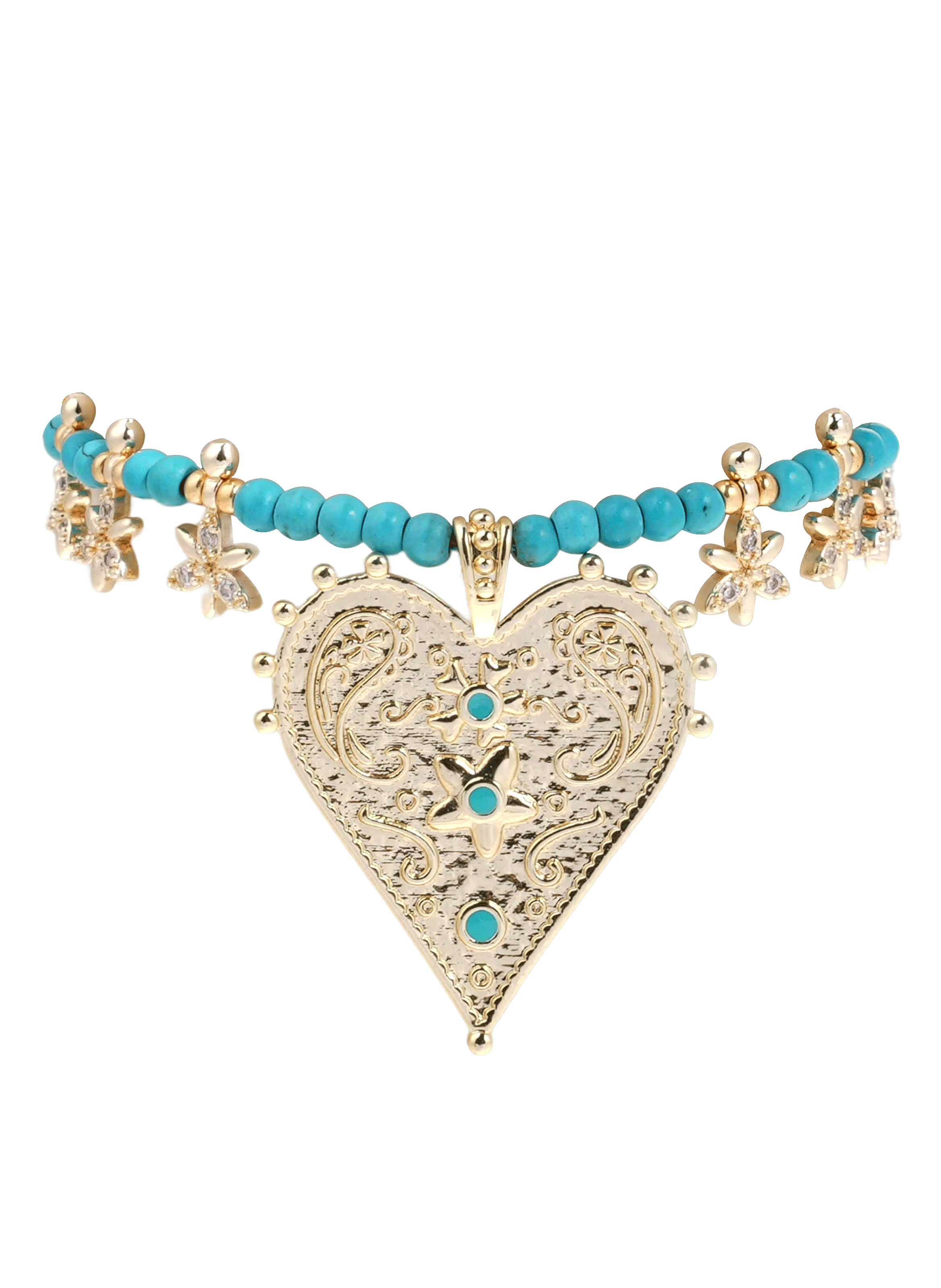 Bracelet perles avec pendentif et pampilles MANDALA HIPANEMA Bleu