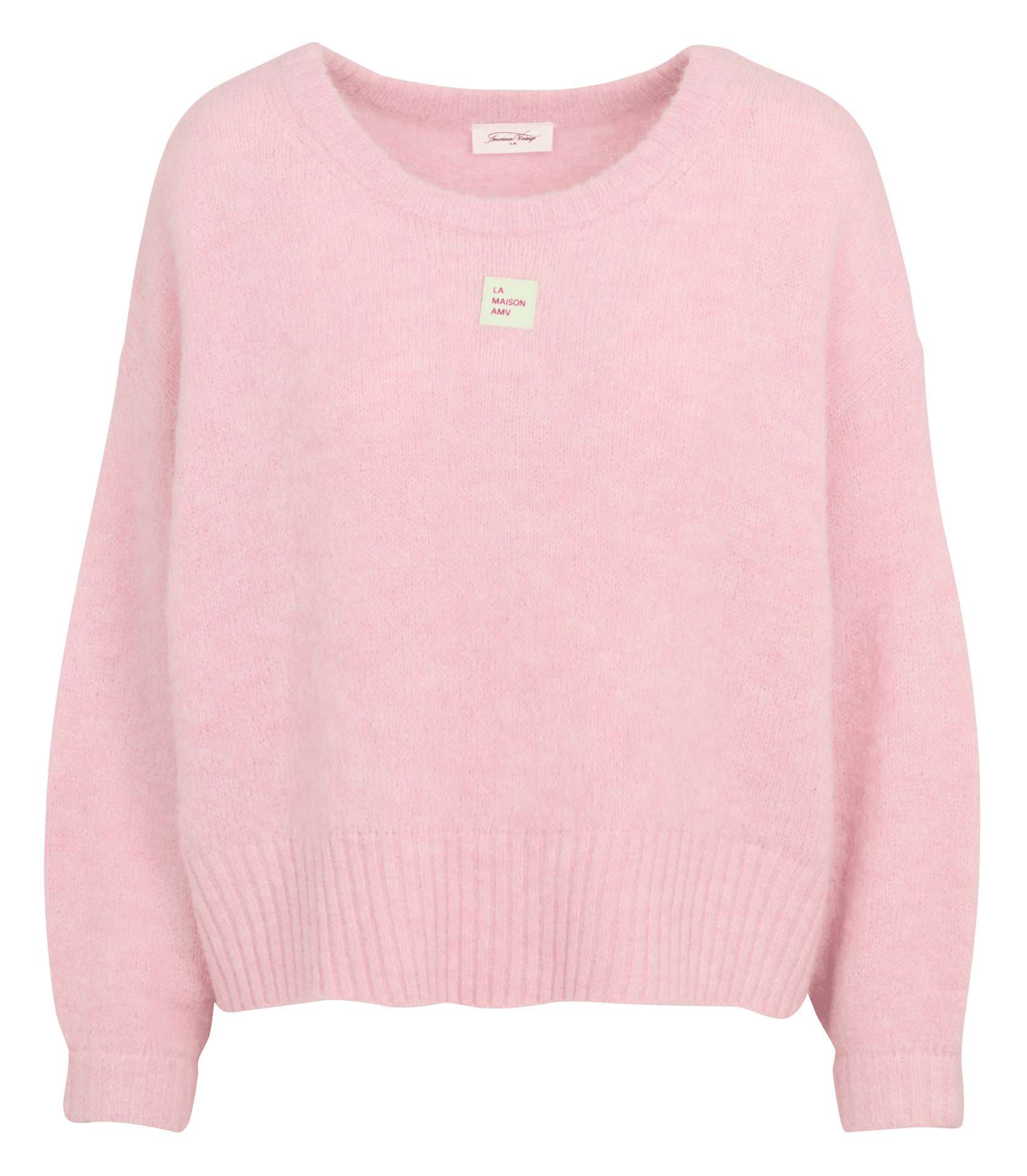 Pull oversize col rond en maille east AMERICAN VINTAGE Rose