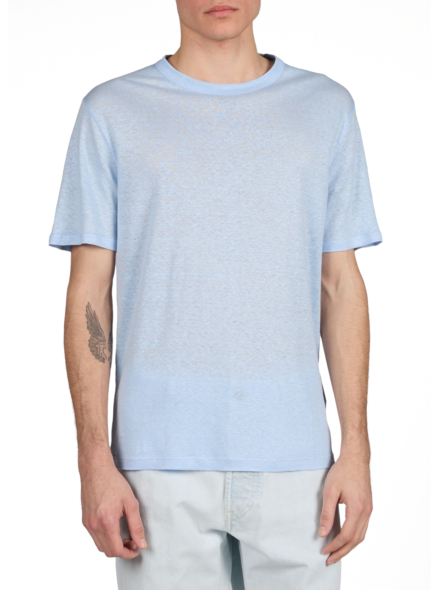 T-shirt droit en lin OFFICINE GENERALE Bleu