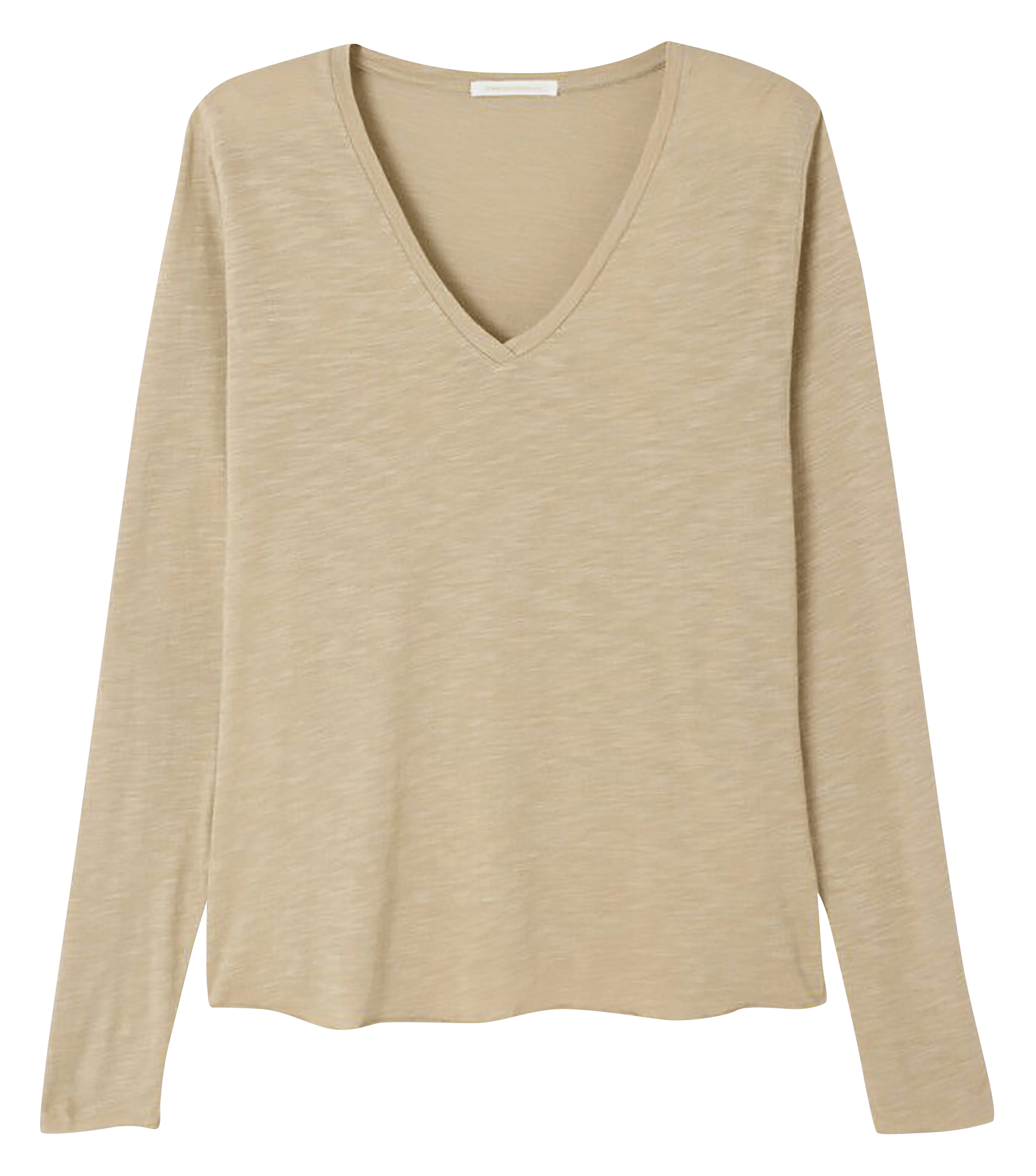 Tee-shirt à col v en coton mélangé jacksonville AMERICAN VINTAGE Beige