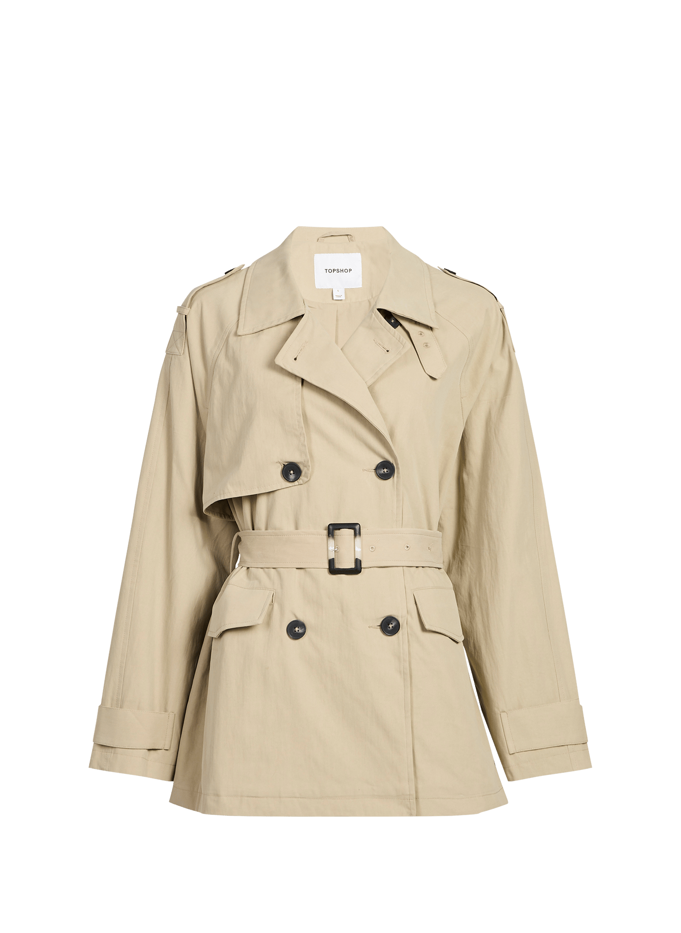 Straight trench coat in blended cotton TOPSHOP Grey