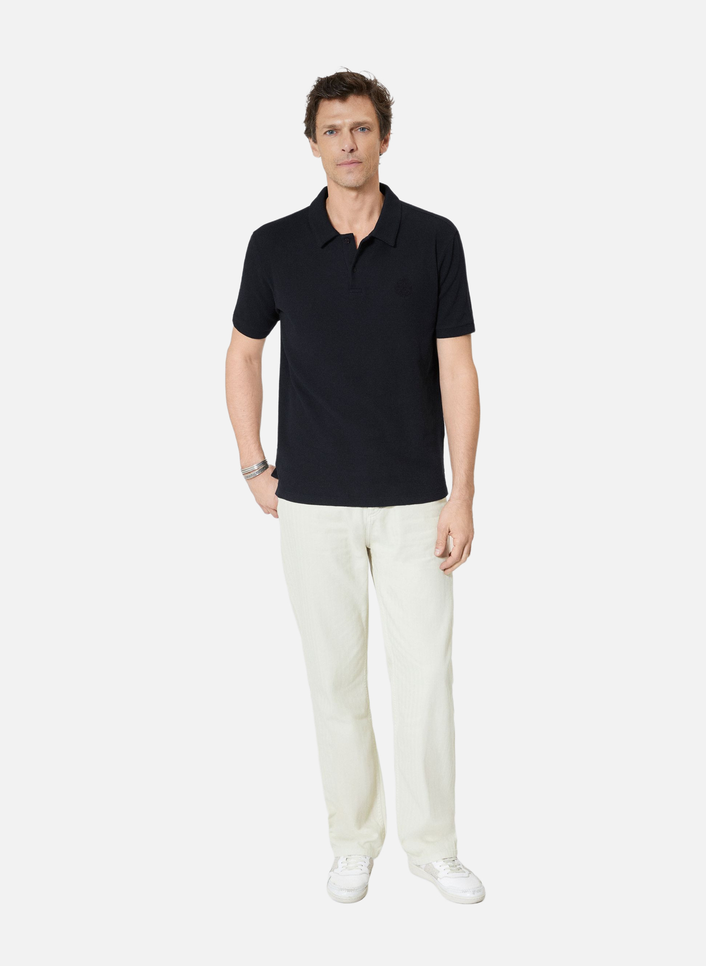 Polo en nid d'abeille avec blason THE KOOPLES Bleu