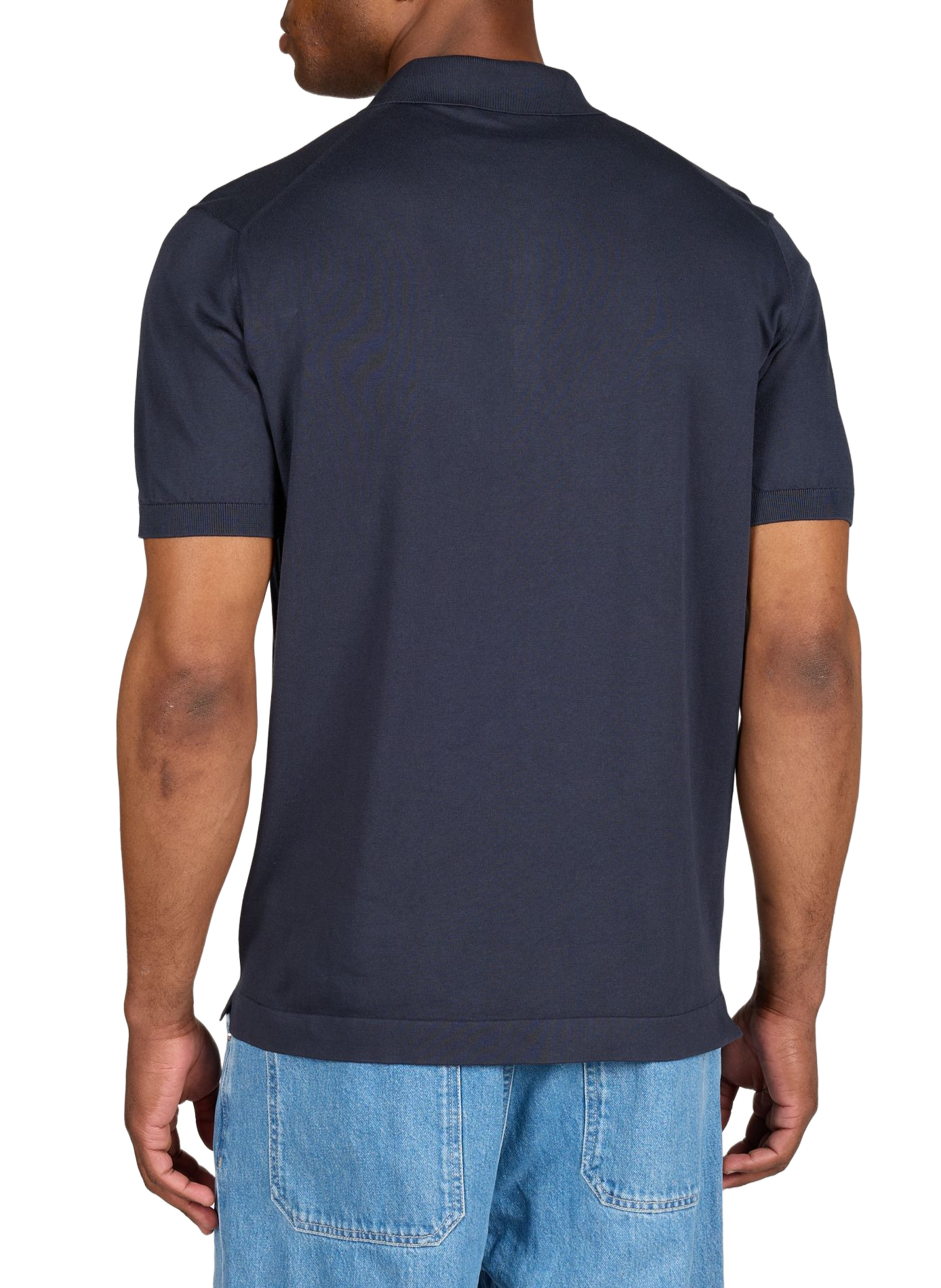 Polo manches courtes en coton CORNELIANI Bleu