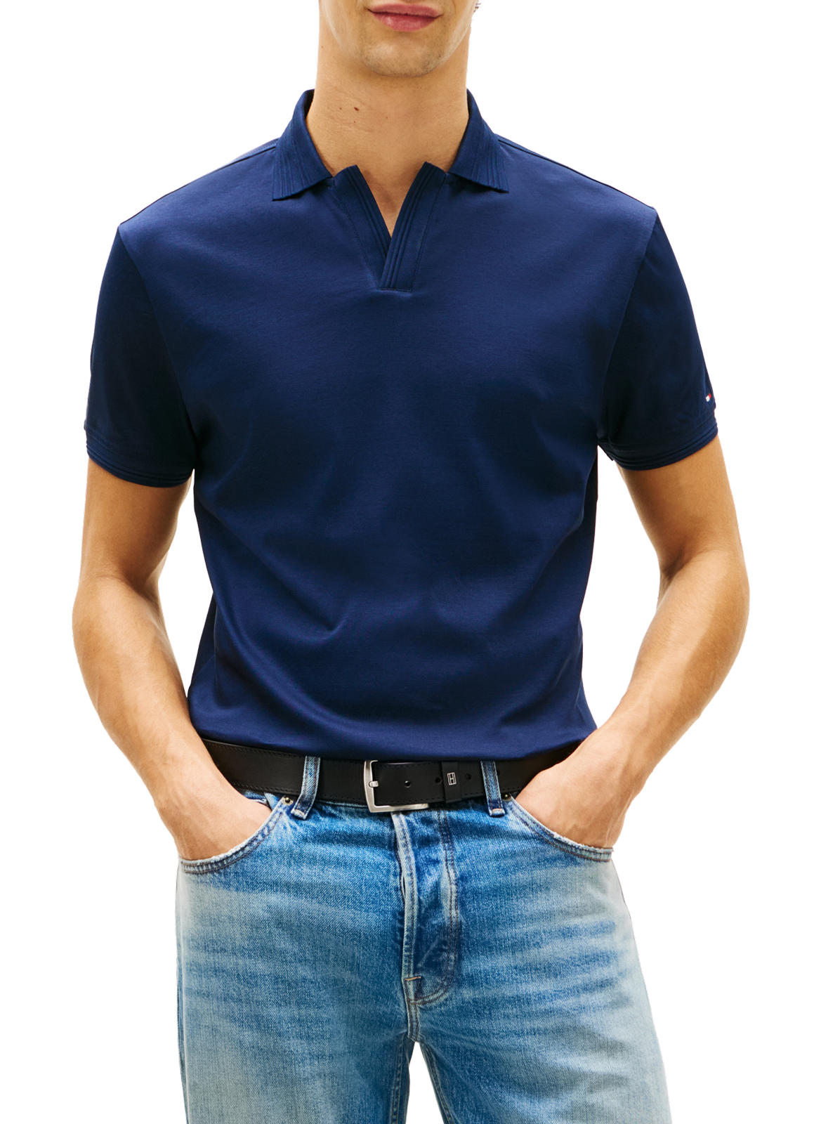 Polo manches courtes en coton TOMMY HILFIGER Bleu