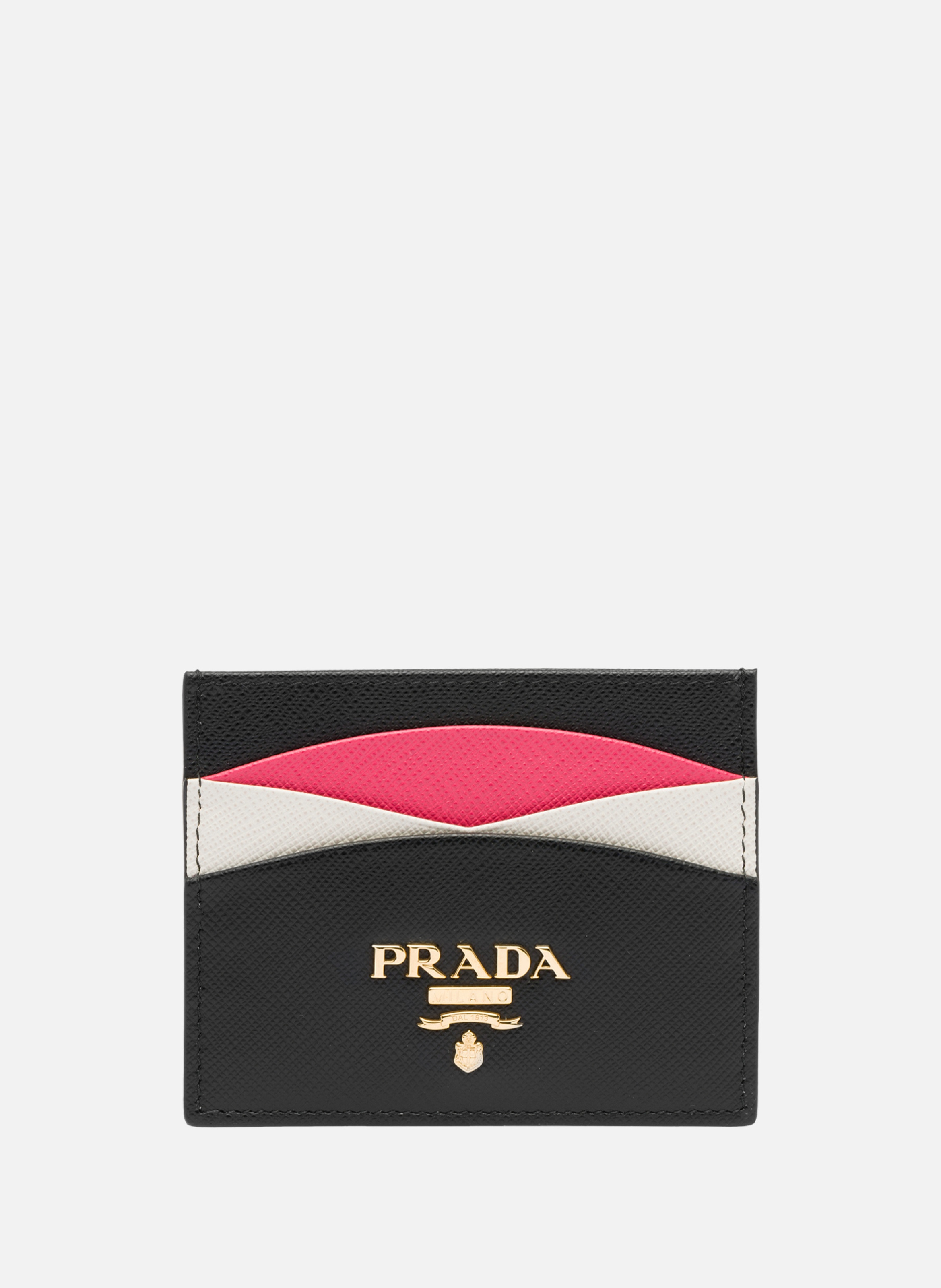 Porte-cartes en cuir saffiano PRADA Noir