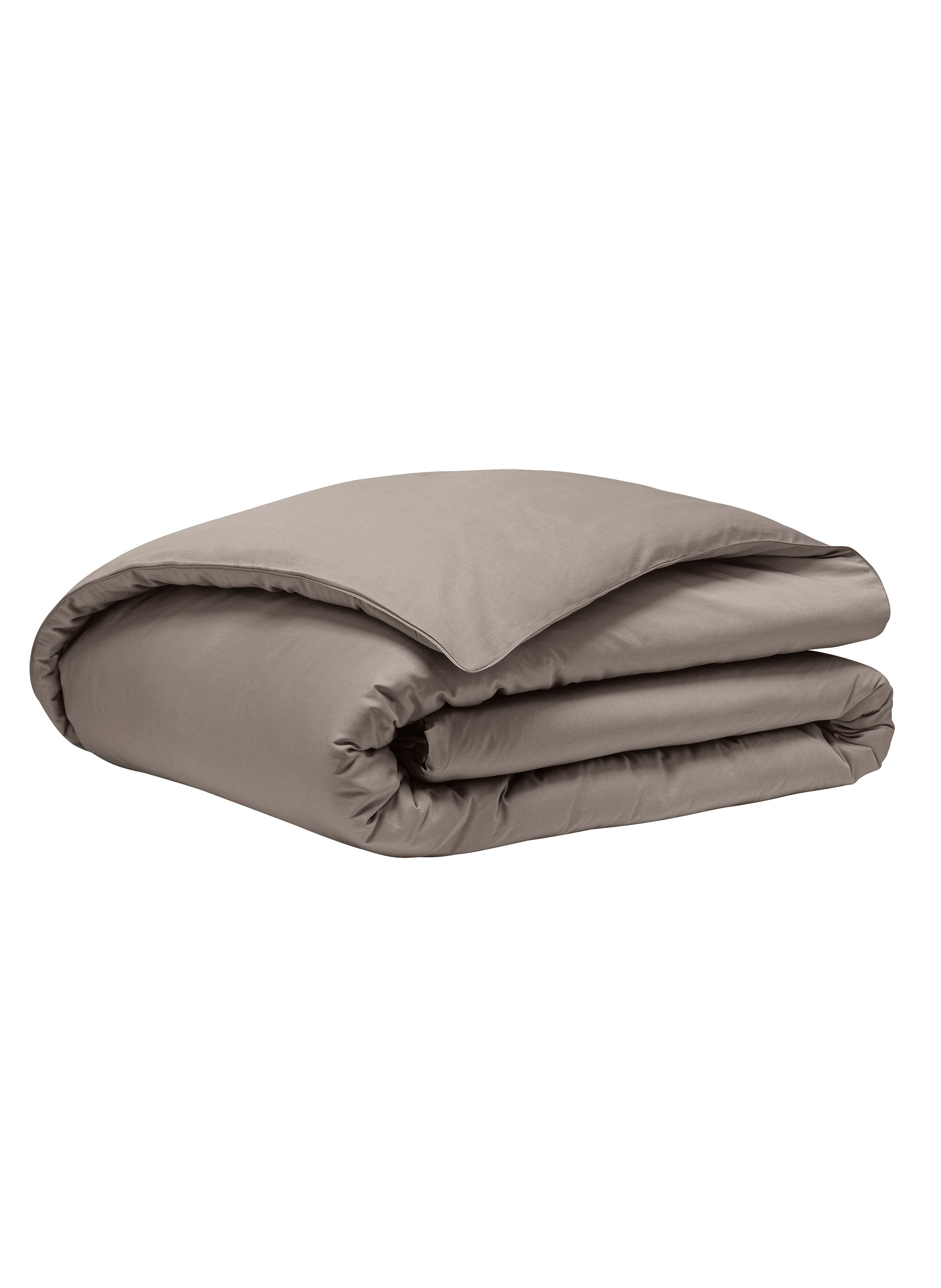 Parure de lit unie en satin de coton bio, taies rectangles, teophile ALEXANDRE TURPAULT Marron