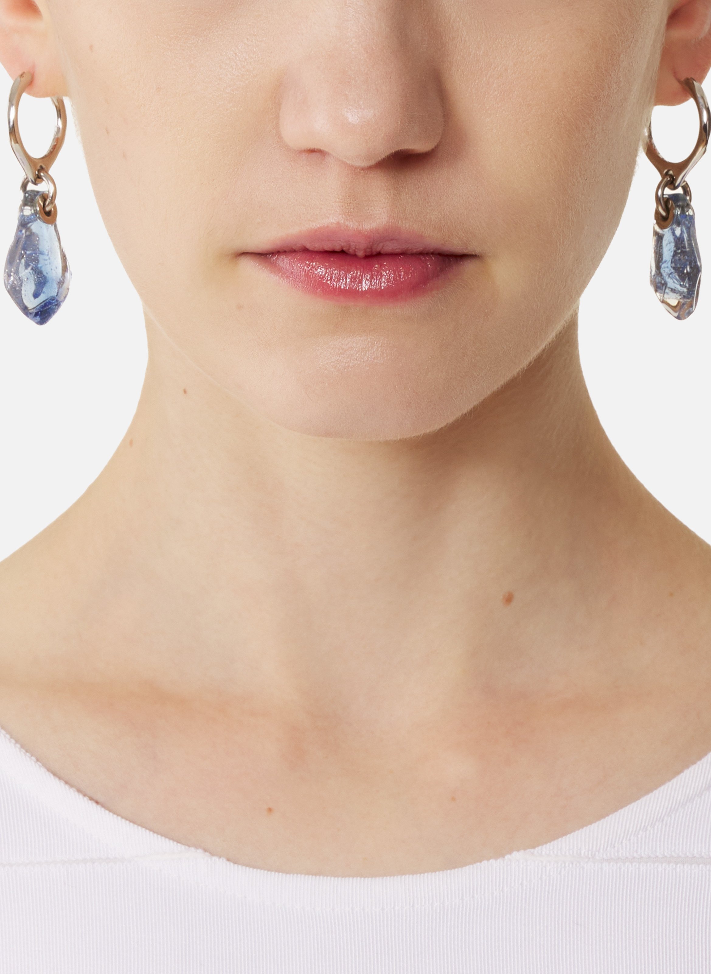 Boucles d'oreilles créoles aurore LANVIN Bleu