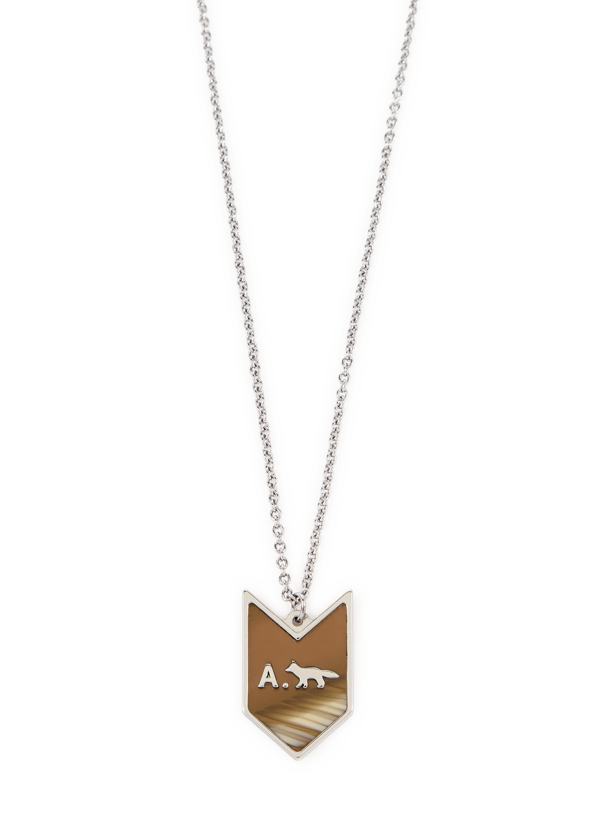 Logo pendant necklace MAISON KITSUNÉ Silver