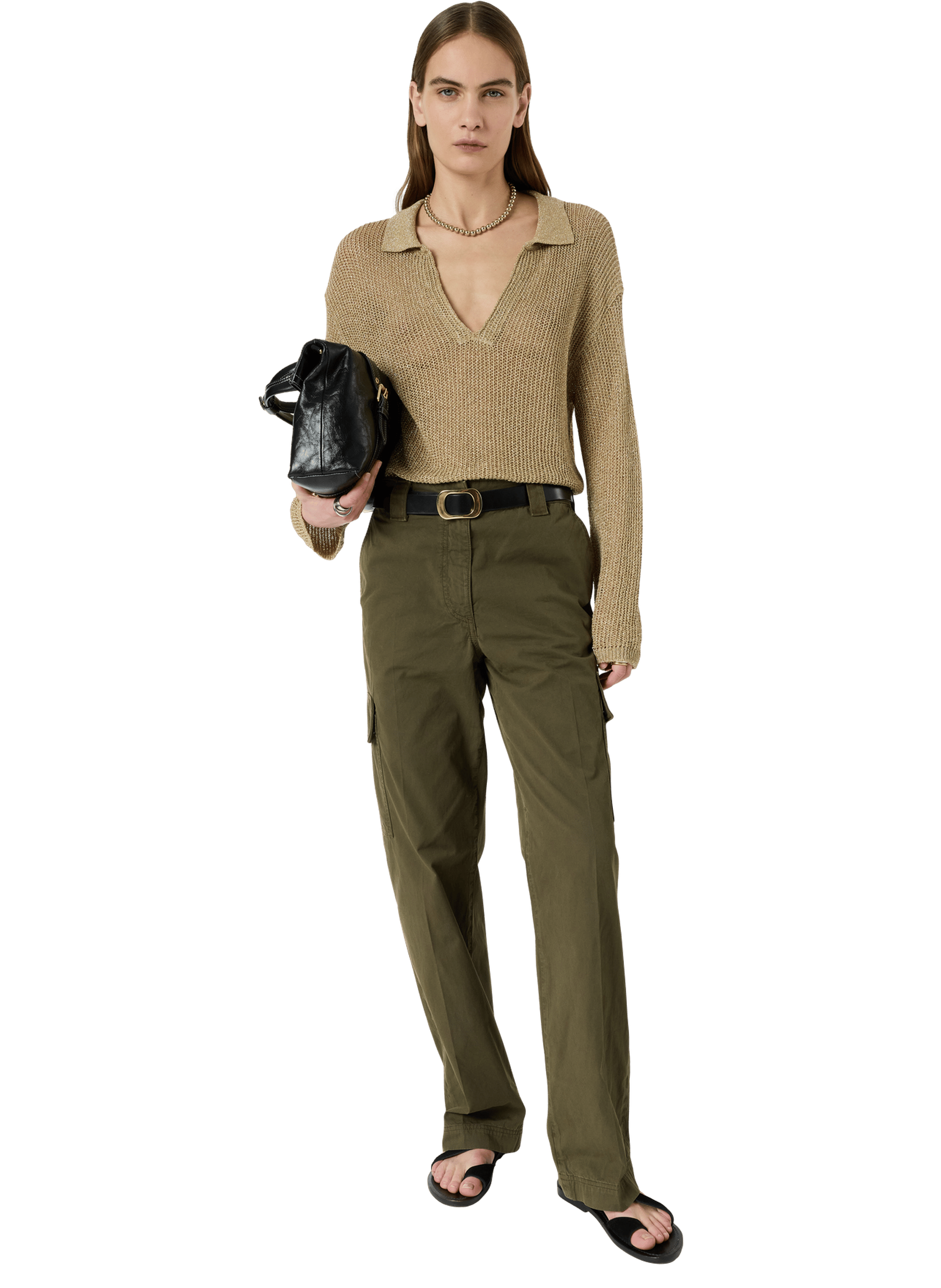 Pantalon militaire en coton - amaelle GERARD DAREL Vert