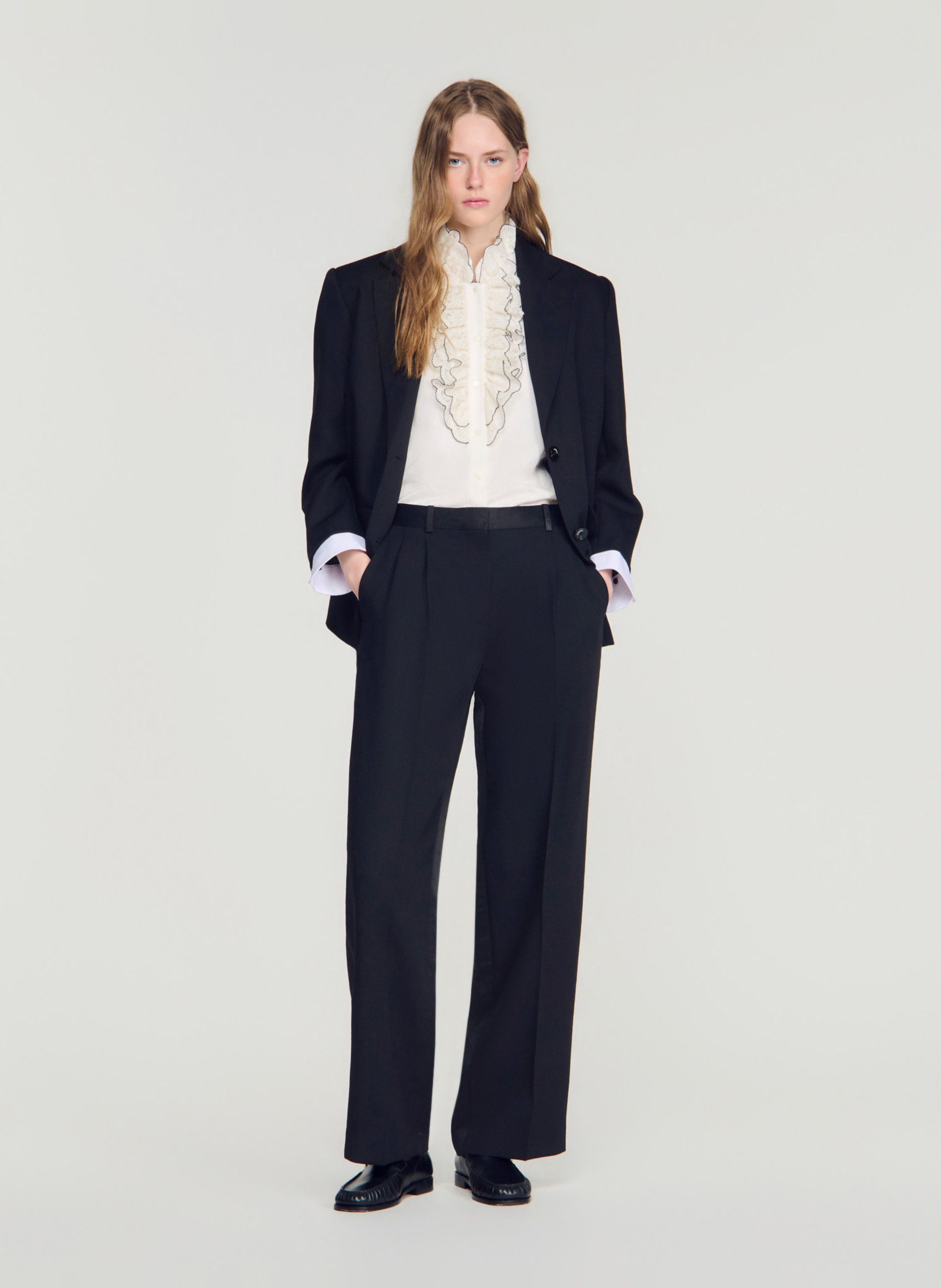 Pantalon large SANDRO Noir