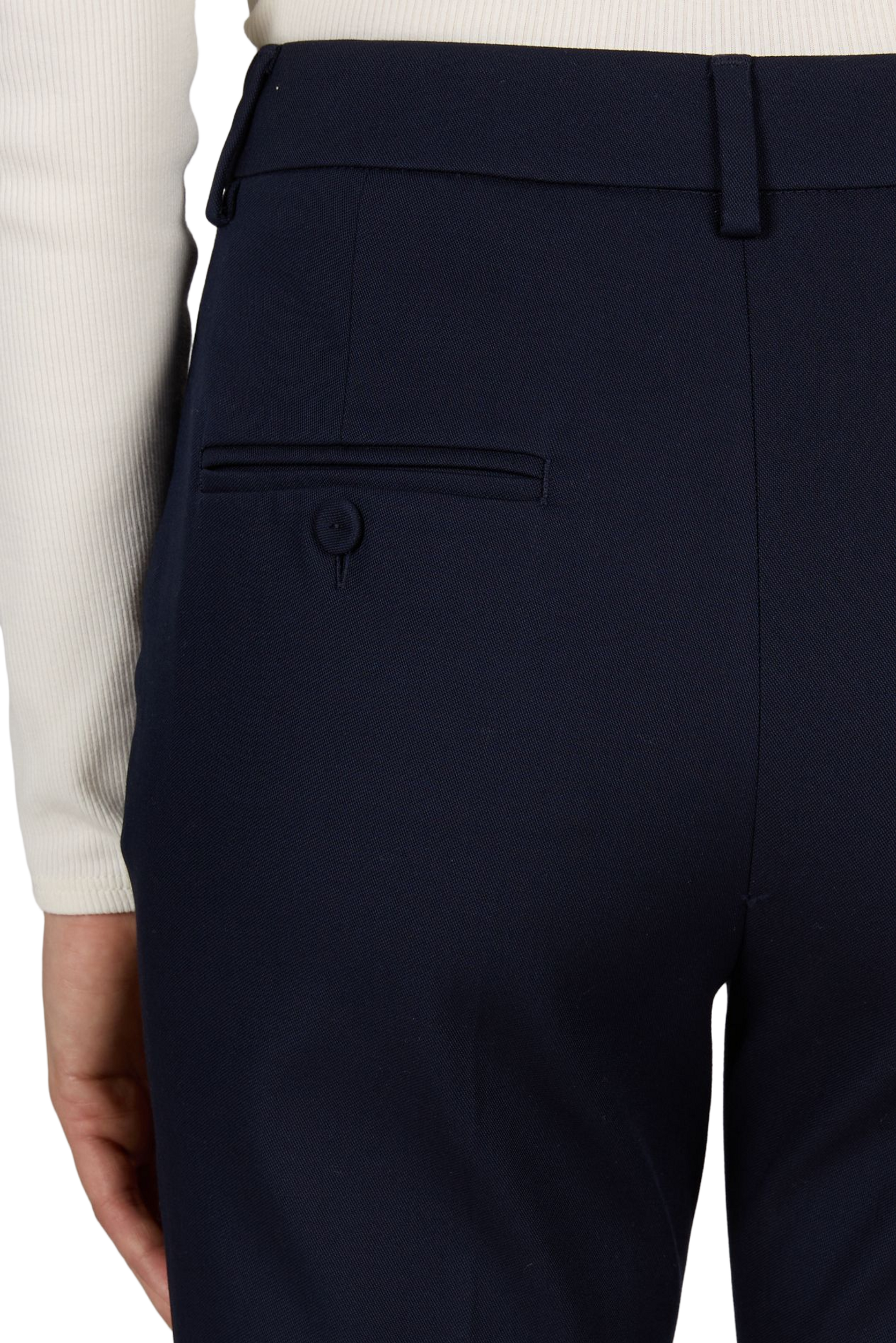 Schmale Hose mit Falten aus Stretch-Baumwolle MAX MARA WEEK END Blau