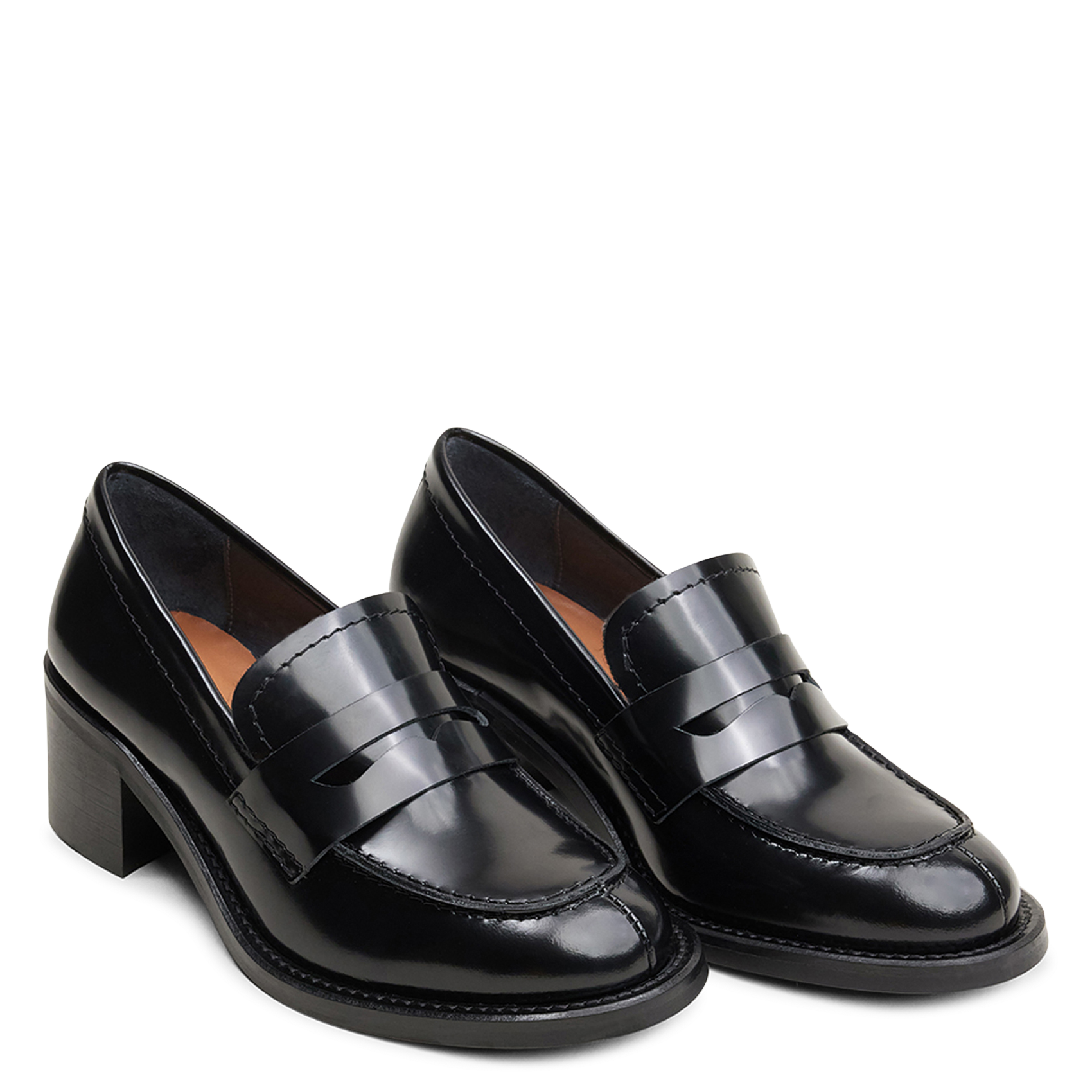 Mocassins à talon en cuir vernis dollege JONAK Noir