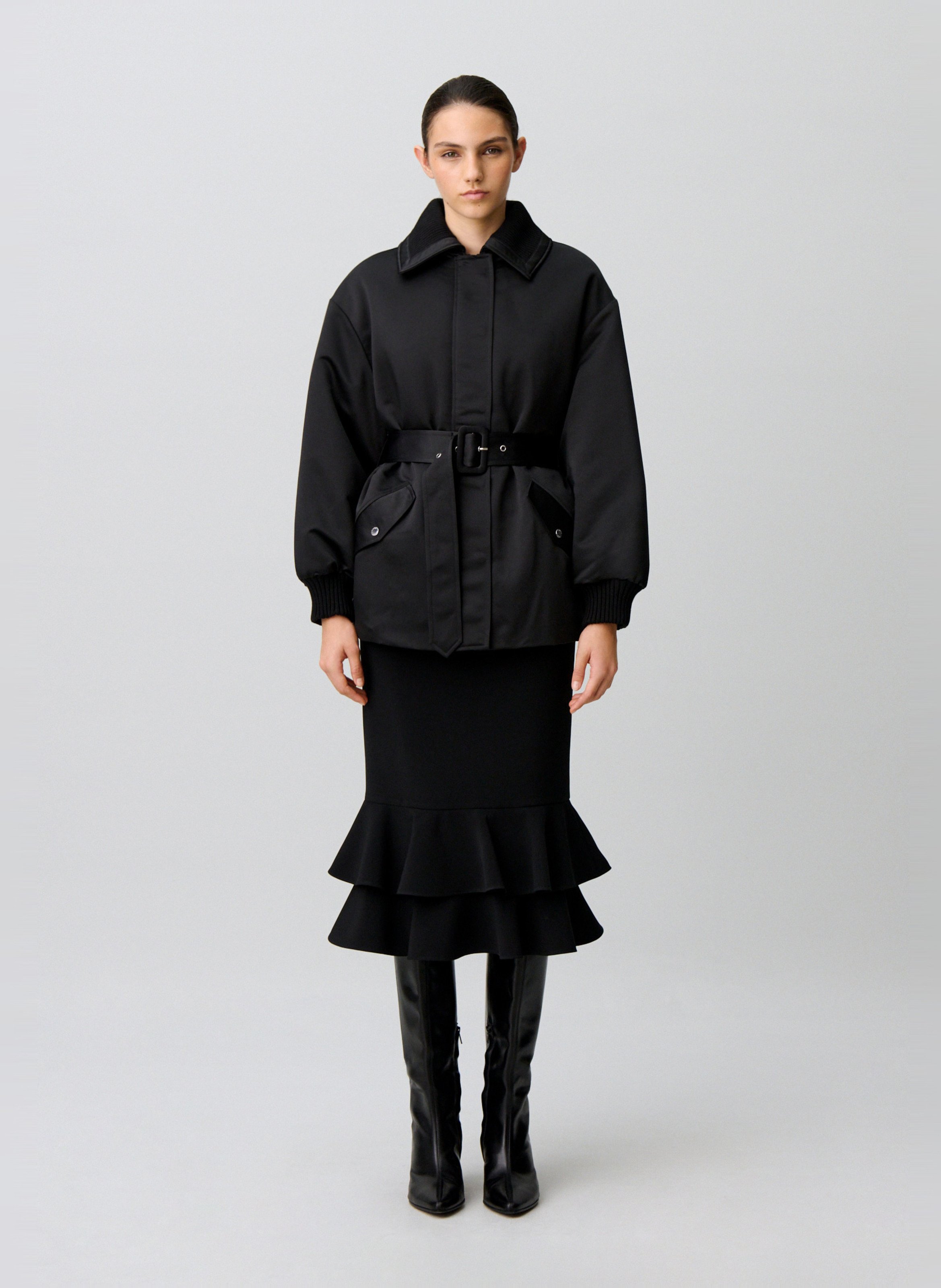 Claudie Pierlot  클래식 칼라 새틴 코트
