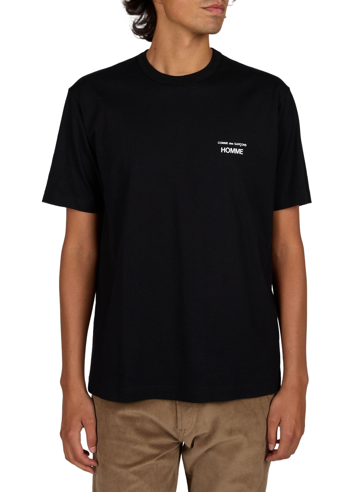 T-shirt droit sérigraphié en coton COMME DES GARCONS HOMME Noir