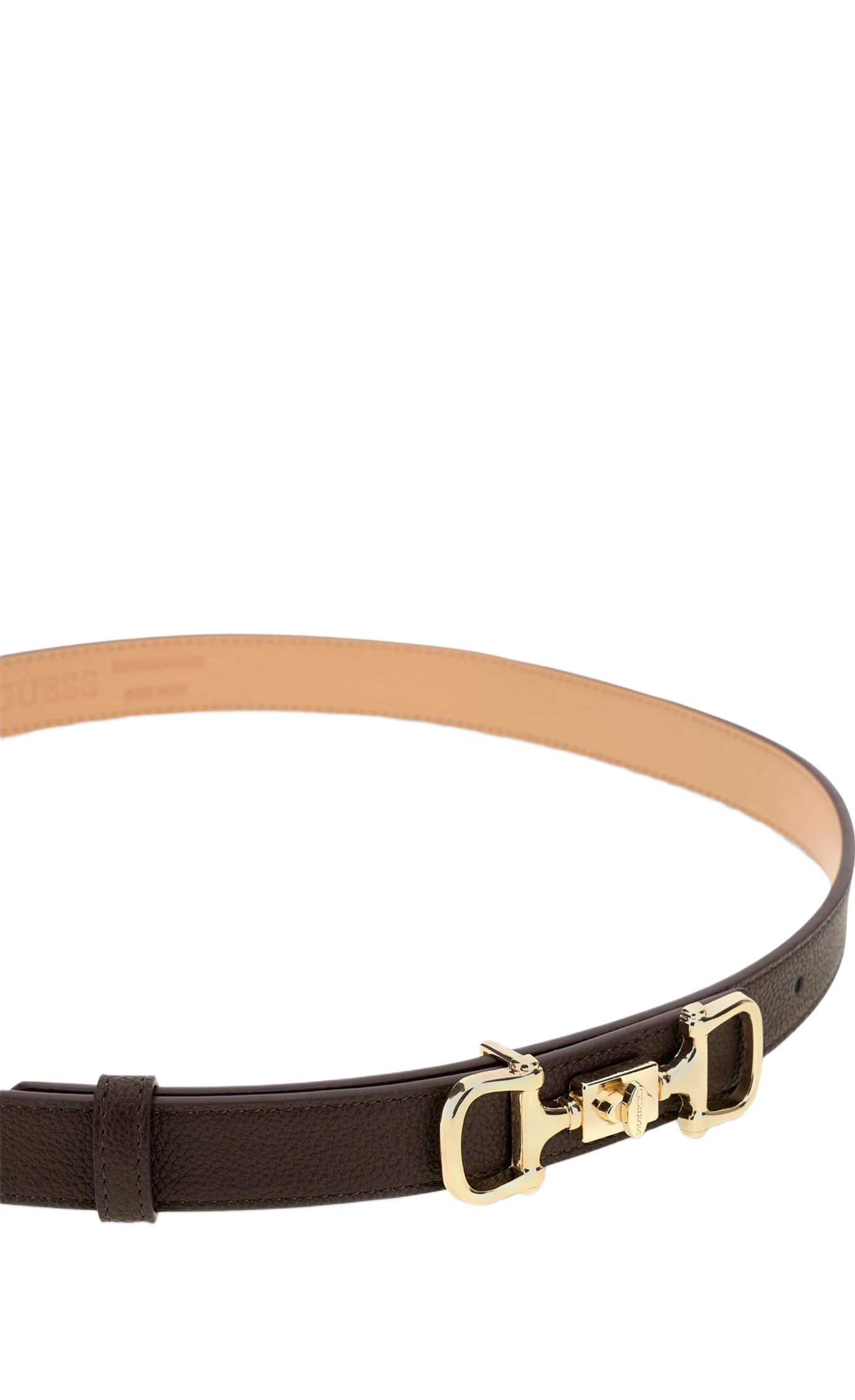 Belt with buckle and gold-toned details GUESS Brown