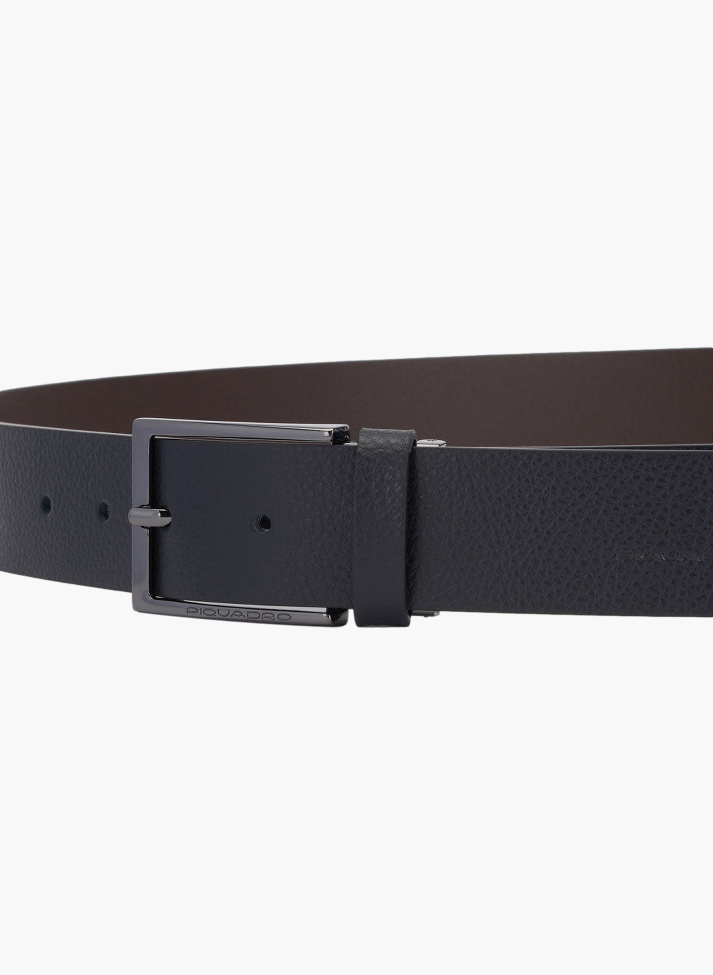 Men's cut-edge reversible leather belt PIQUADRO Black