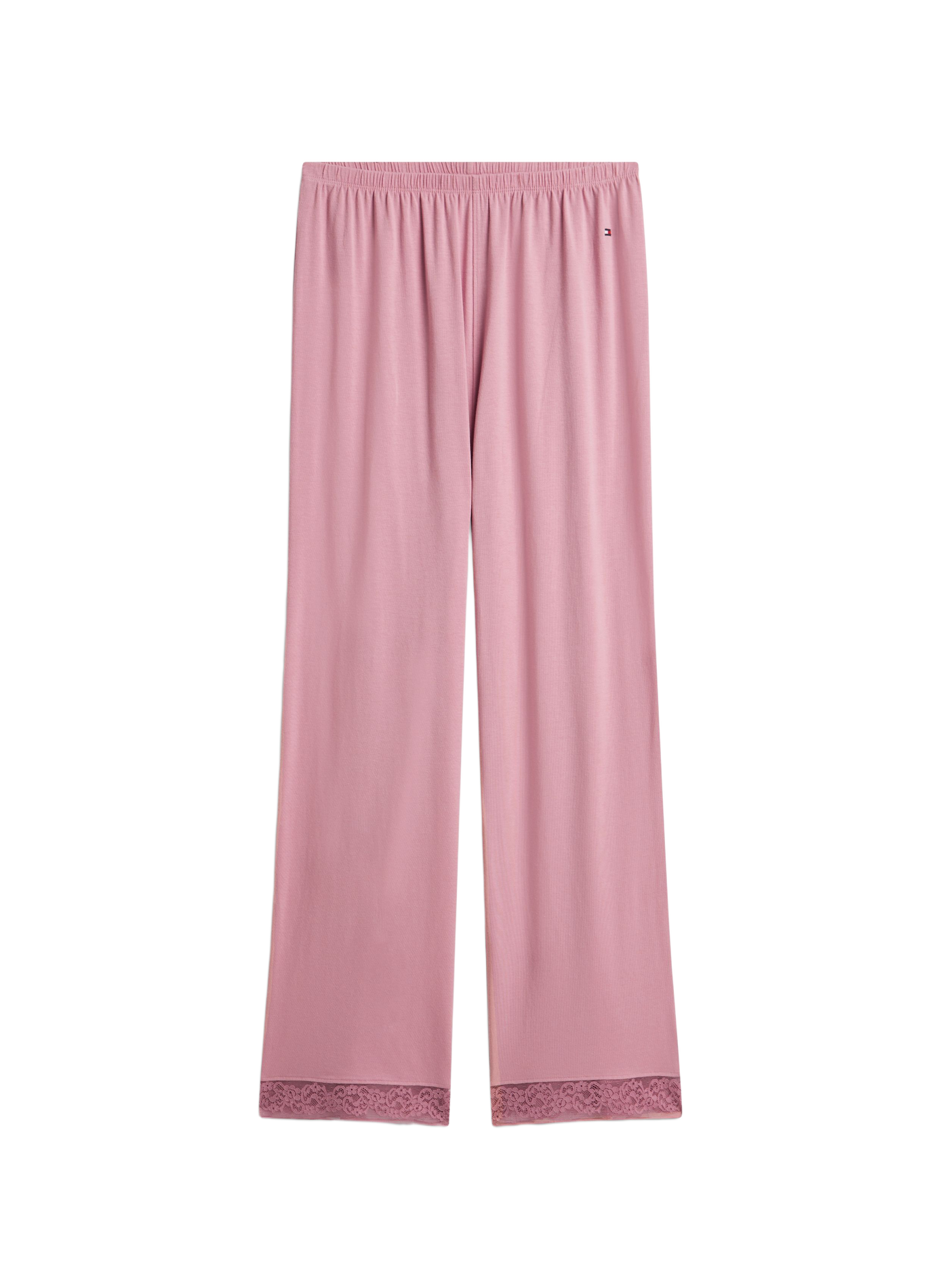 Plain fluid straight-leg elasticated trousers TOMMY HILFIGER Pink